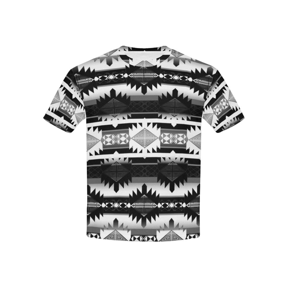 Okotoks Black and White Kids' All Over Print T-shirt (USA Size) (Model T40) All Over Print T-shirt for Kid (T40) e-joyer