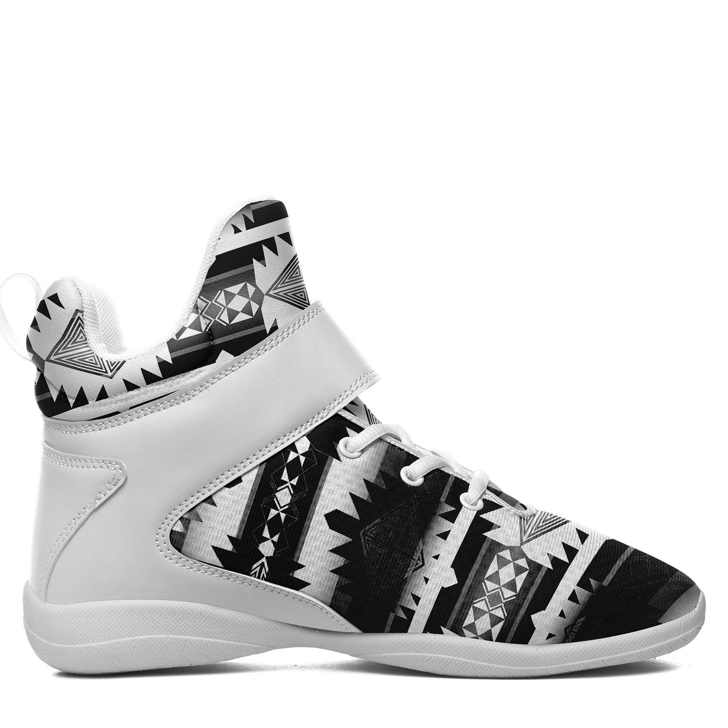 Okotoks Black and White Kid's Ipottaa Basketball / Sport High Top Shoes 49 Dzine