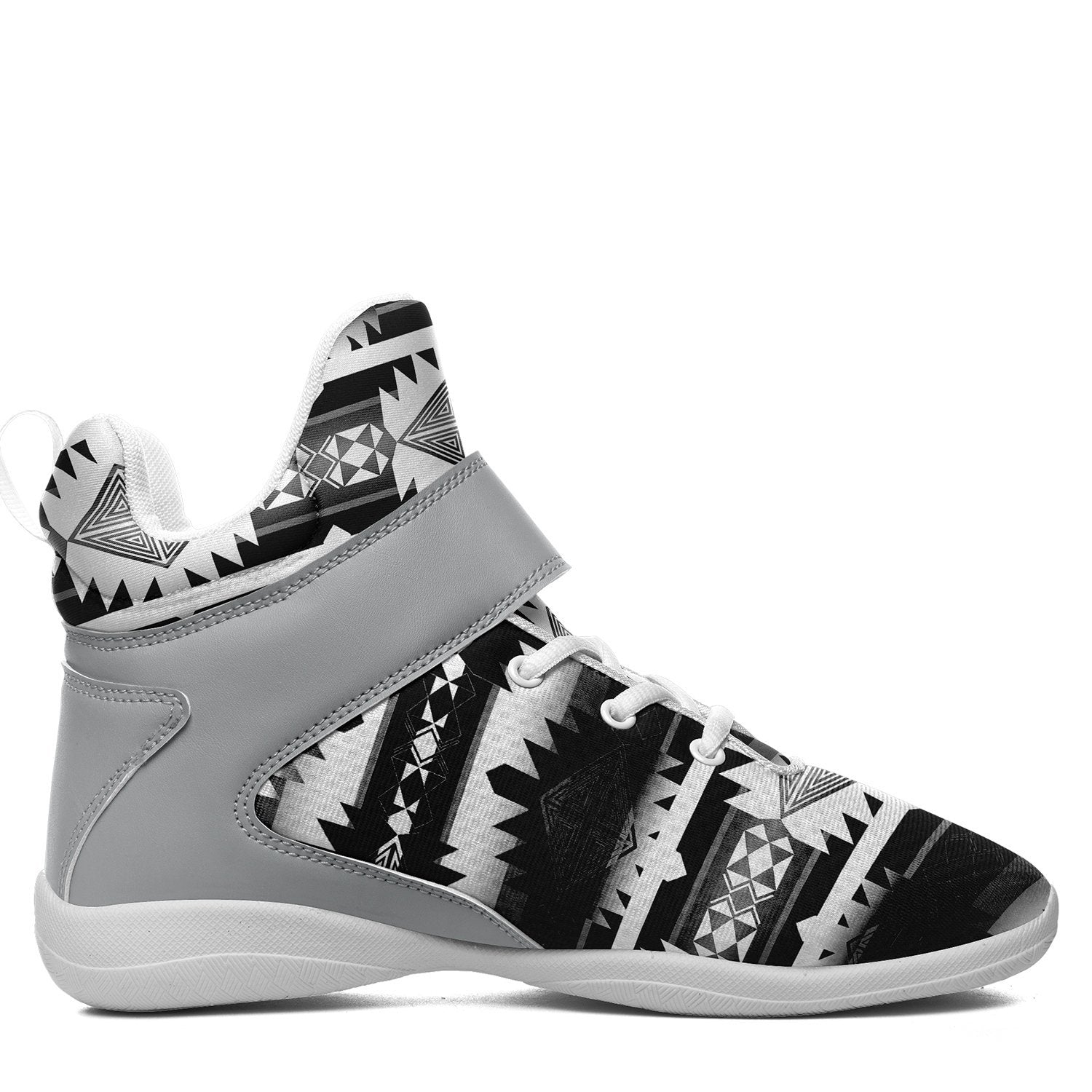 Okotoks Black and White Kid's Ipottaa Basketball / Sport High Top Shoes 49 Dzine