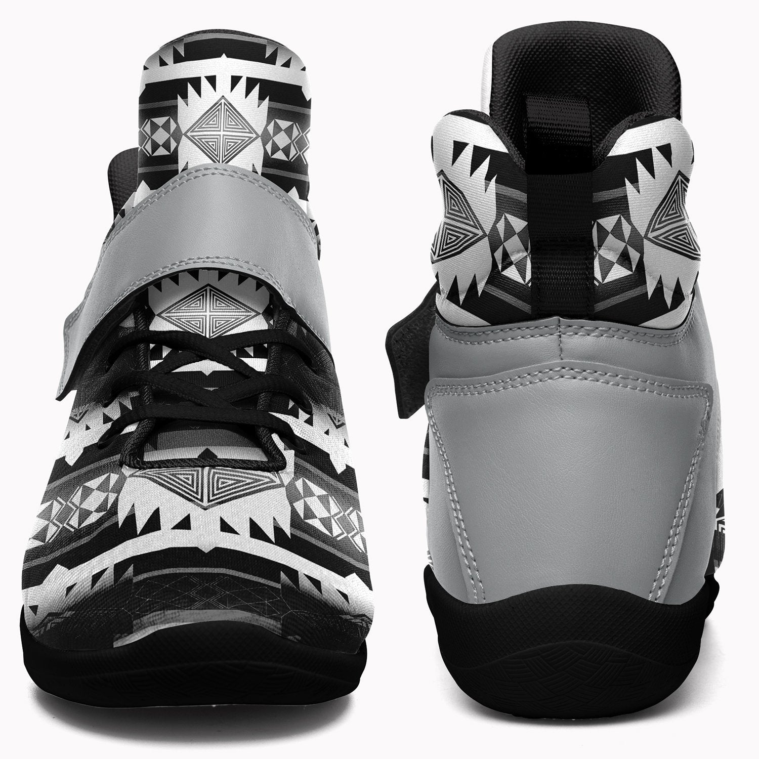 Okotoks Black and White Kid's Ipottaa Basketball / Sport High Top Shoes 49 Dzine