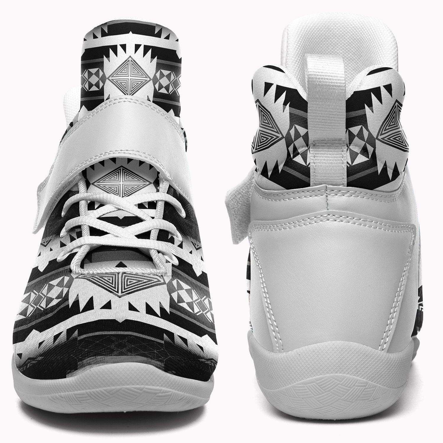 Okotoks Black and White Kid's Ipottaa Basketball / Sport High Top Shoes 49 Dzine