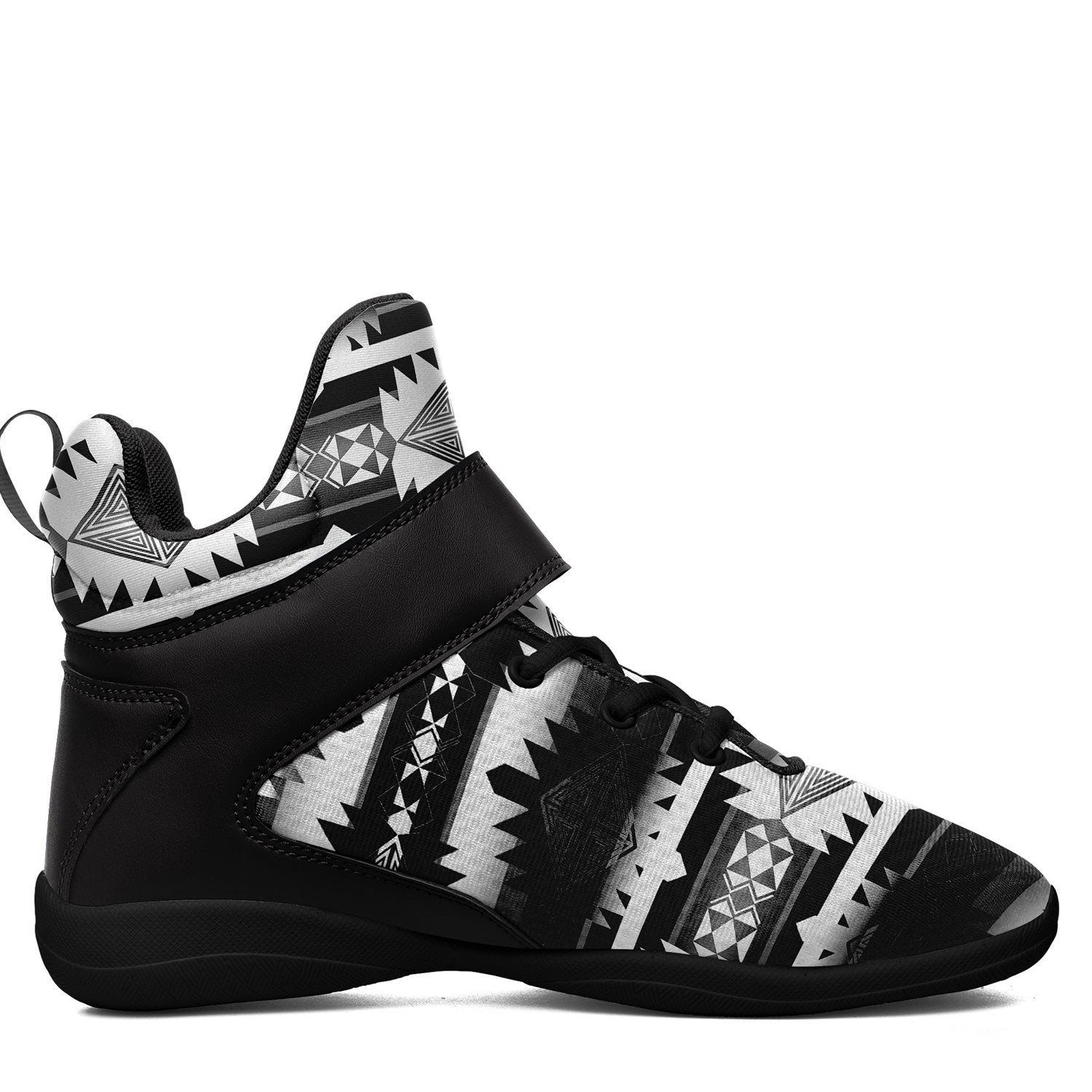 Okotoks Black and White Kid's Ipottaa Basketball / Sport High Top Shoes 49 Dzine