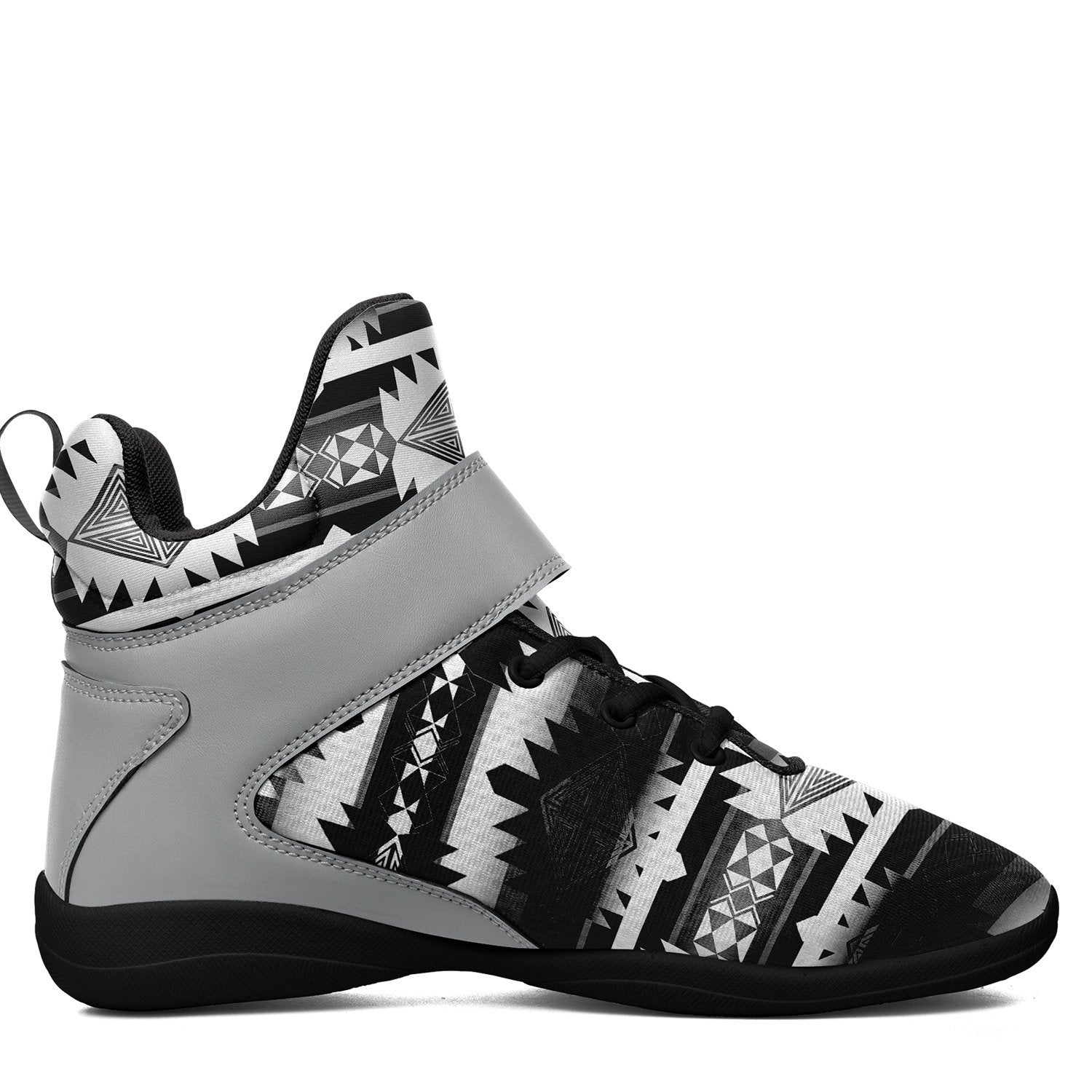 Okotoks Black and White Kid's Ipottaa Basketball / Sport High Top Shoes 49 Dzine