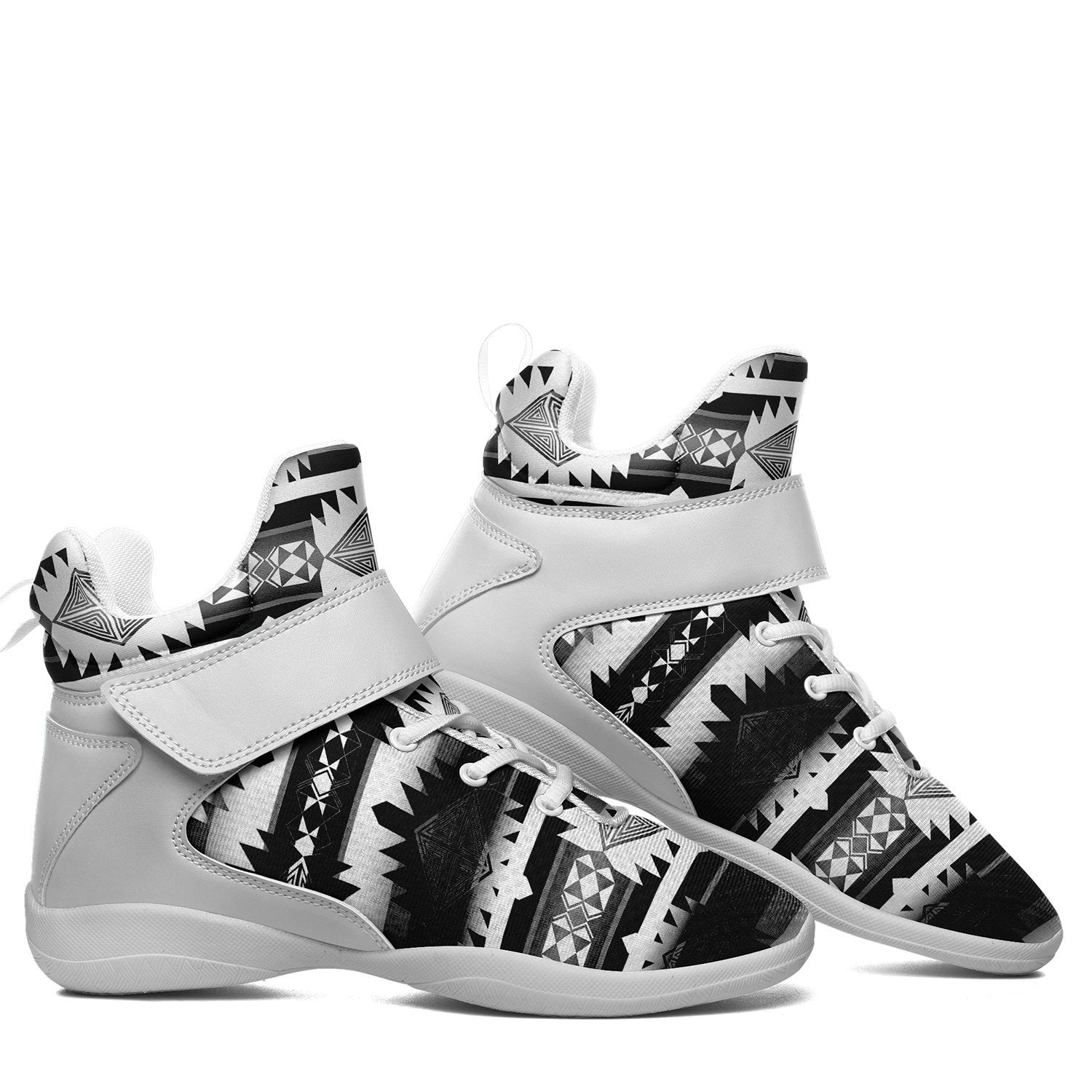 Okotoks Black and White Kid's Ipottaa Basketball / Sport High Top Shoes 49 Dzine