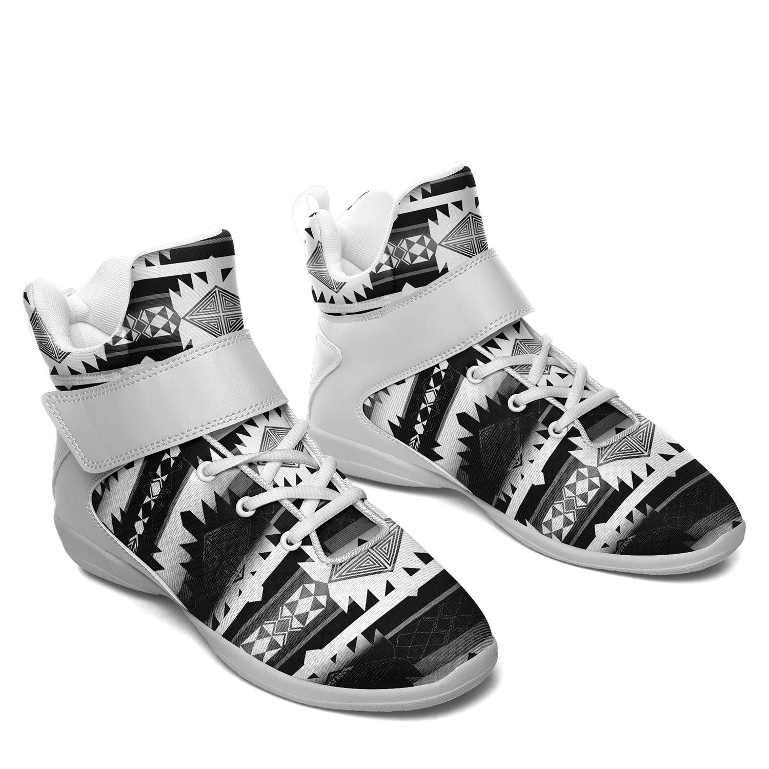 Okotoks Black and White Kid's Ipottaa Basketball / Sport High Top Shoes 49 Dzine