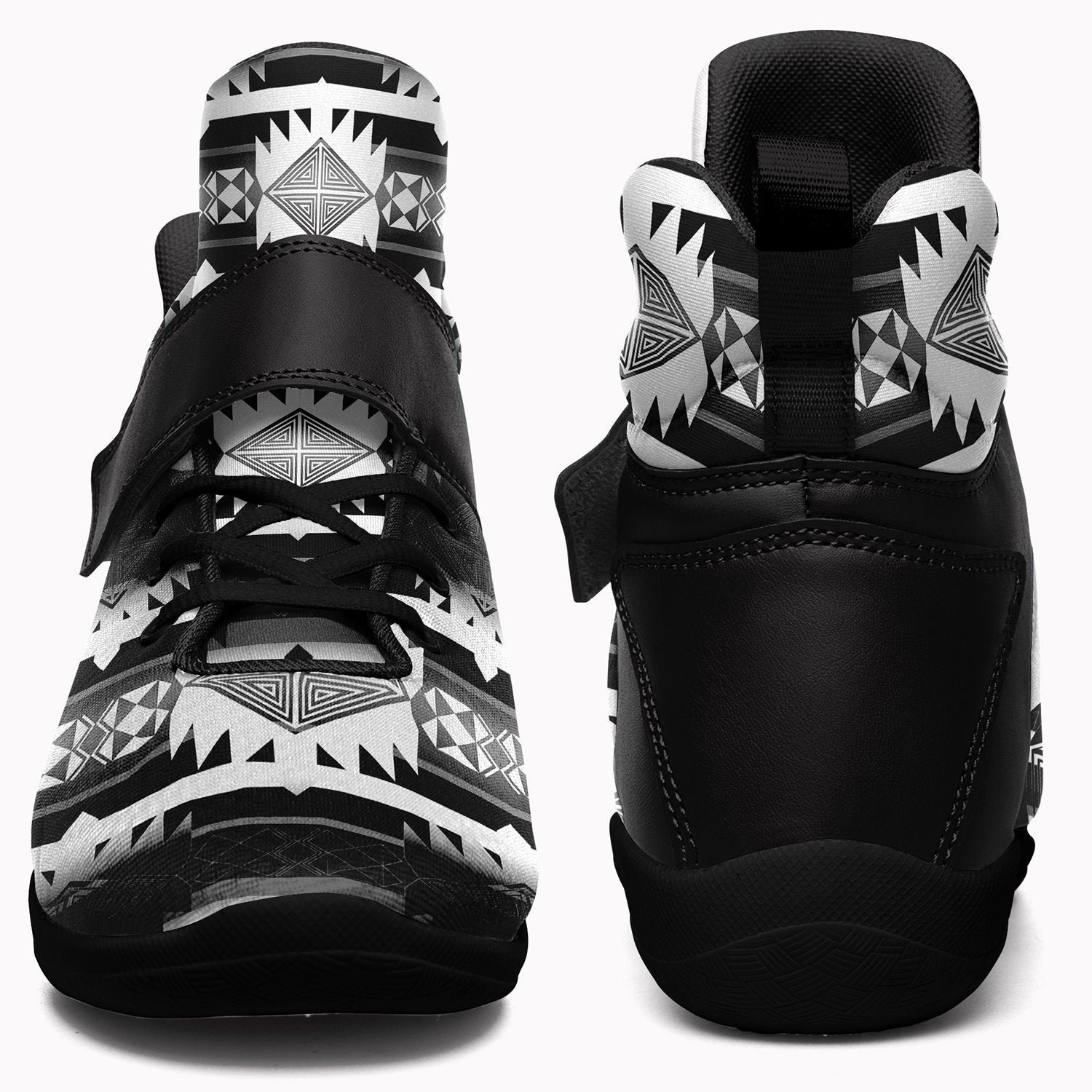 Okotoks Black and White Kid's Ipottaa Basketball / Sport High Top Shoes 49 Dzine