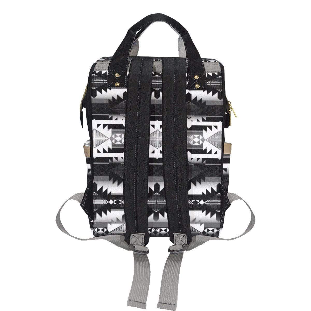 Okotoks Black and White Multi-Function Diaper Backpack (Model 1688) Diaper Backpack (1688) e-joyer