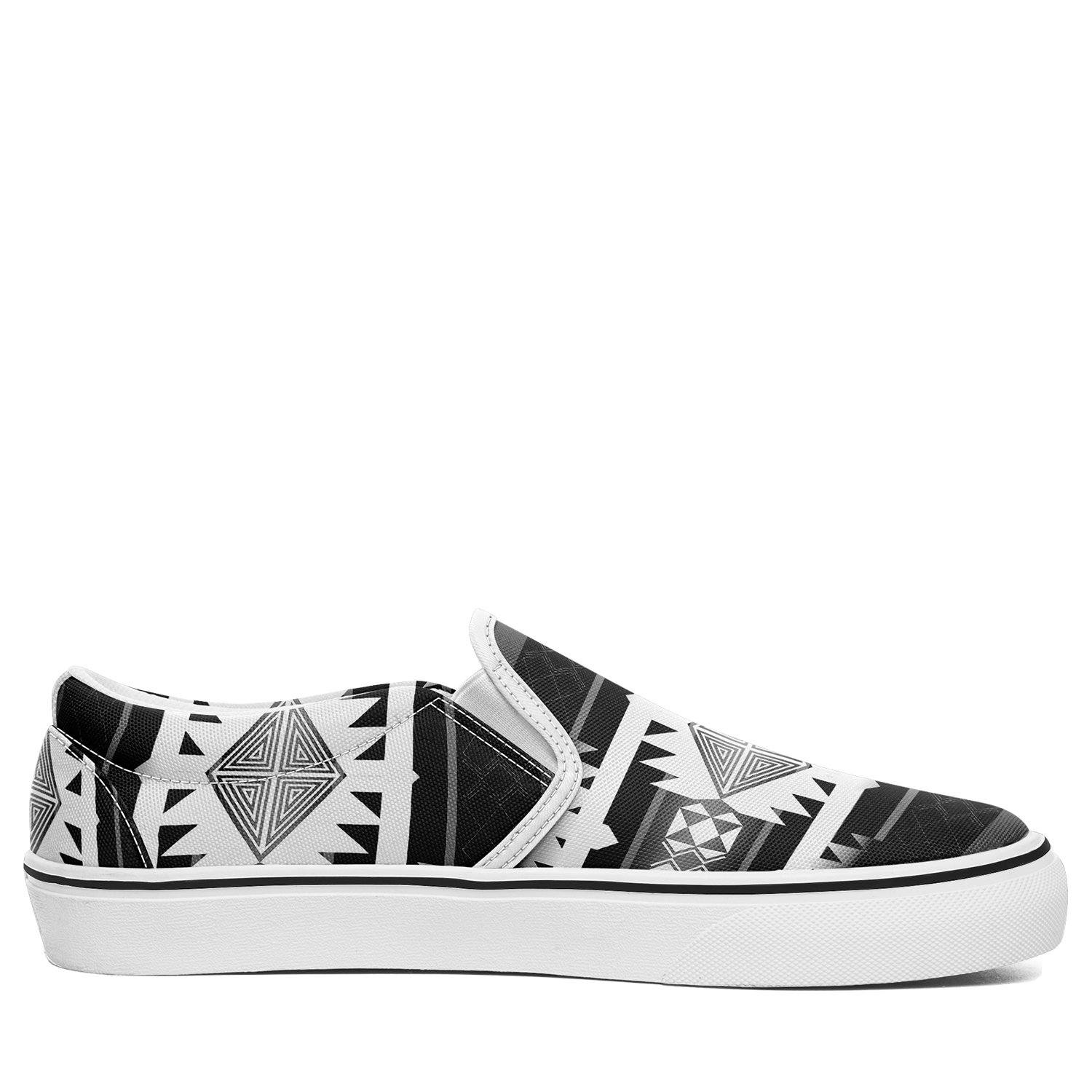 Okotoks Black and White Otoyimm Canvas Slip On Shoes 49 Dzine