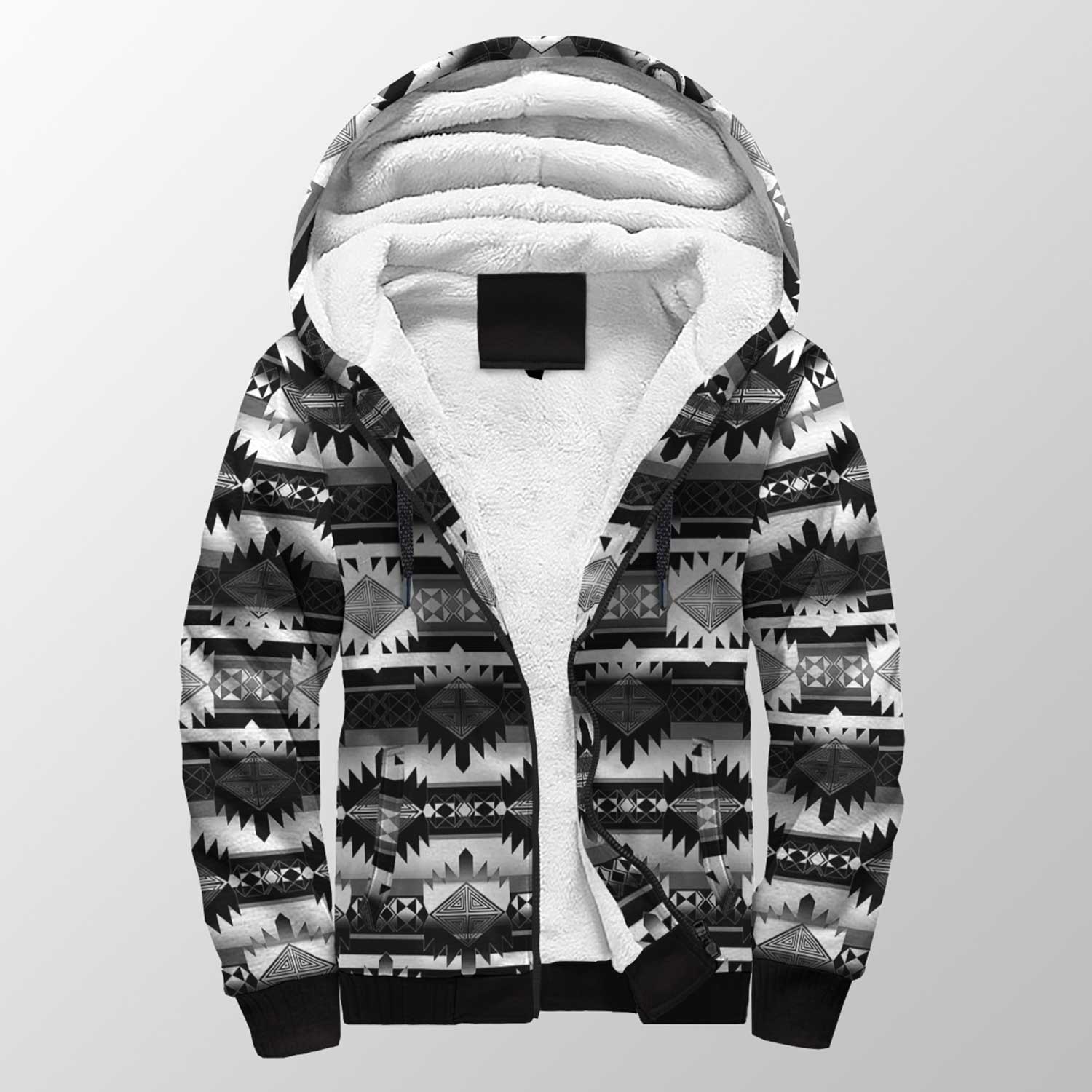 Okotoks Black and White Sherpa Hoodie 49 Dzine