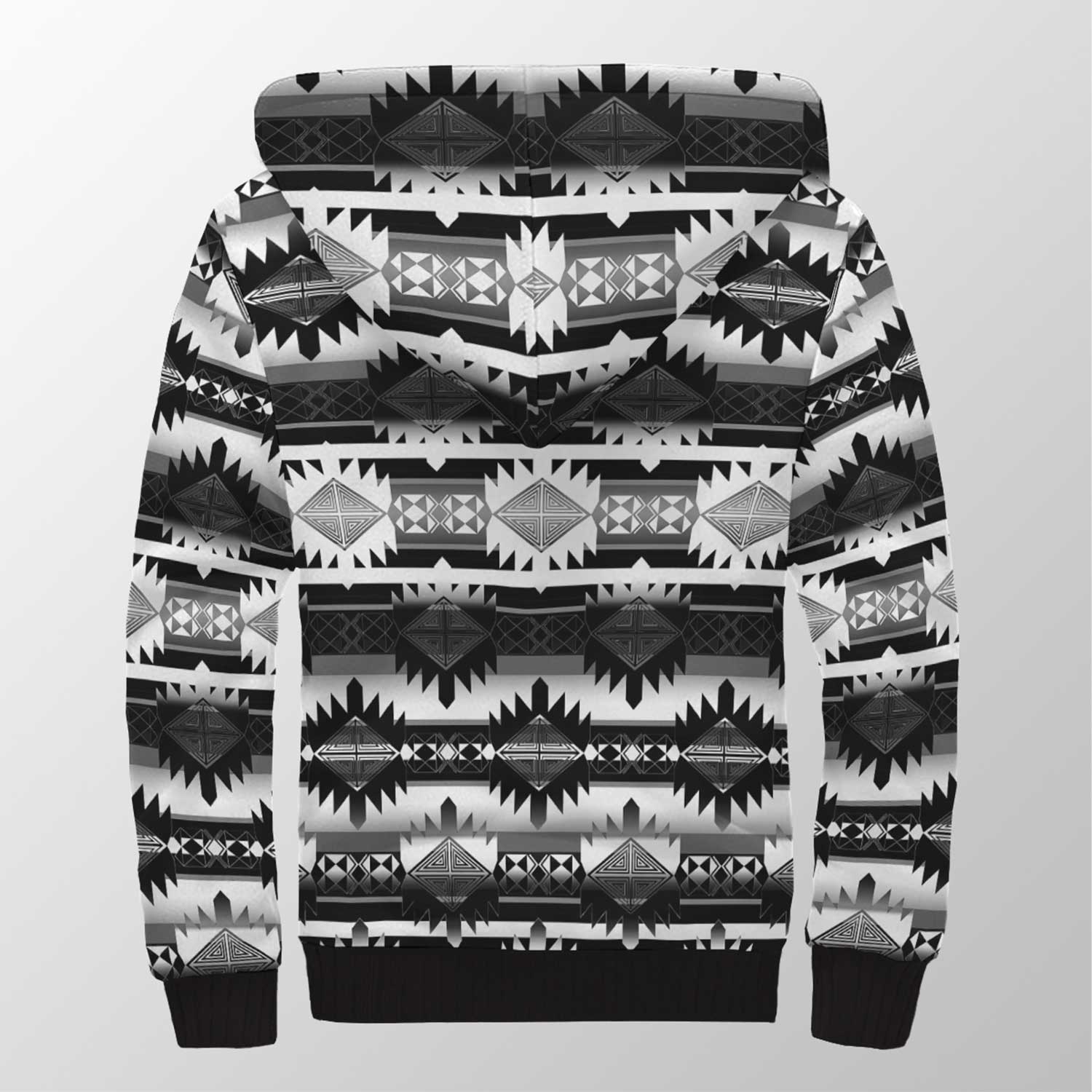 Okotoks Black and White Sherpa Hoodie 49 Dzine
