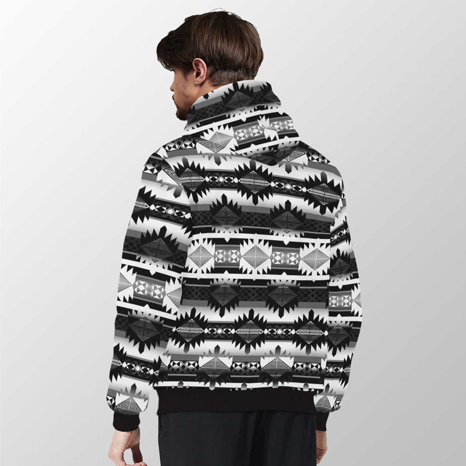 Okotoks Black and White Sherpa Hoodie 49 Dzine