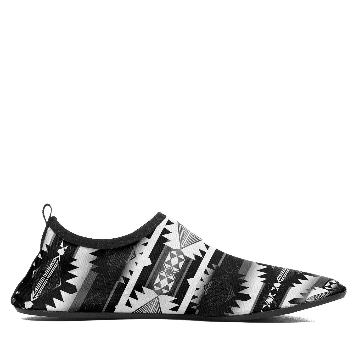 Okotoks Black and White Sockamoccs Slip On Shoes 49 Dzine