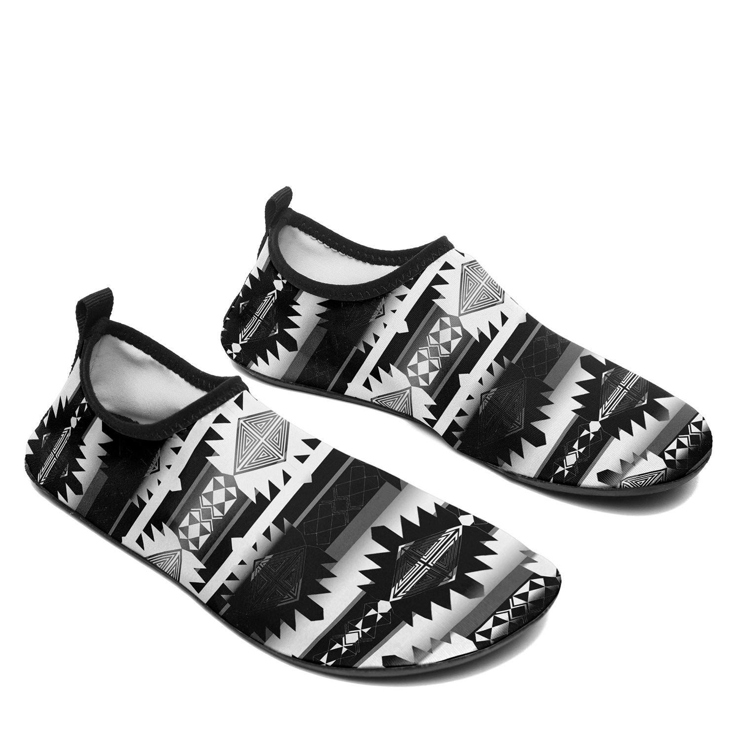 Okotoks Black and White Sockamoccs Slip On Shoes 49 Dzine