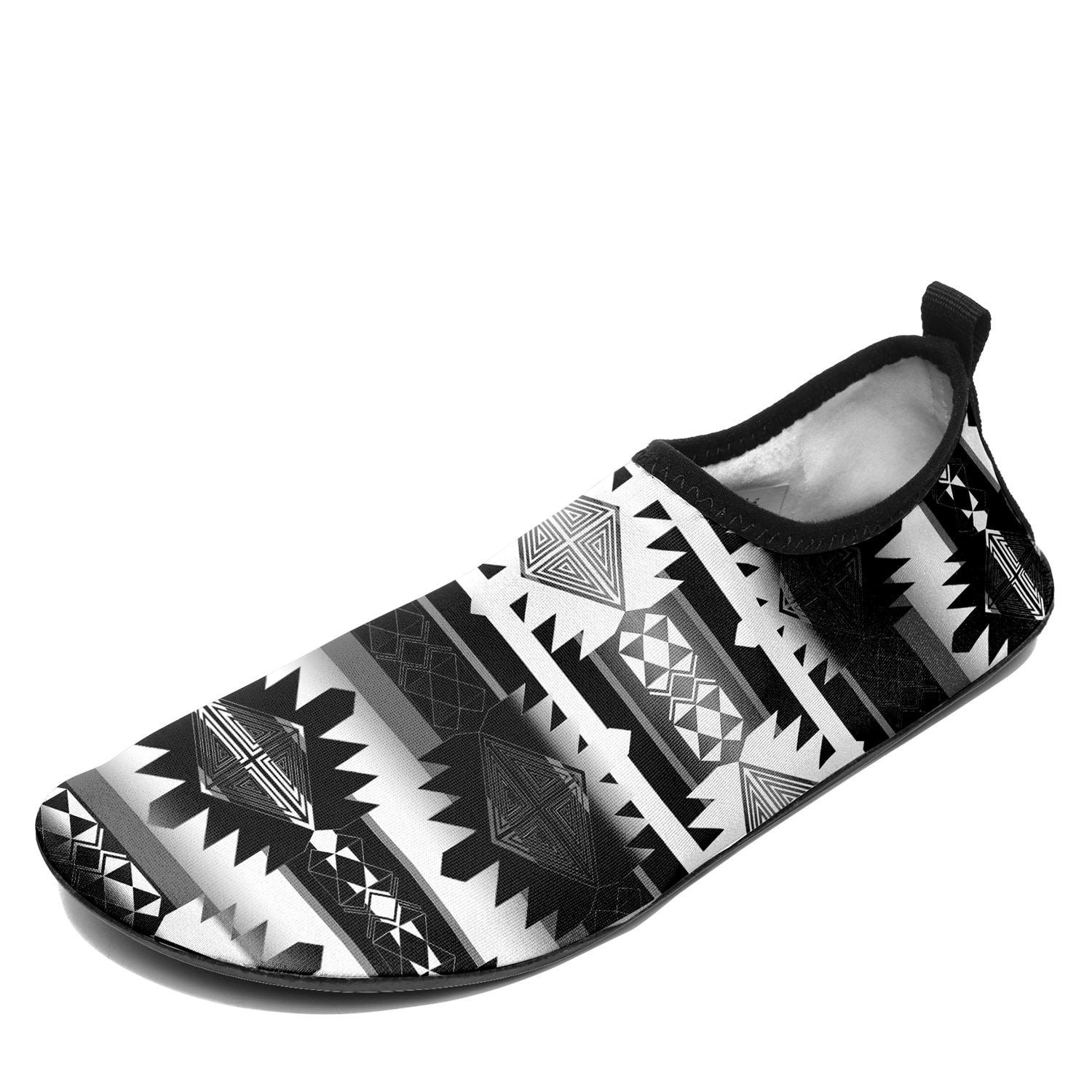 Okotoks Black and White Sockamoccs Slip On Shoes 49 Dzine