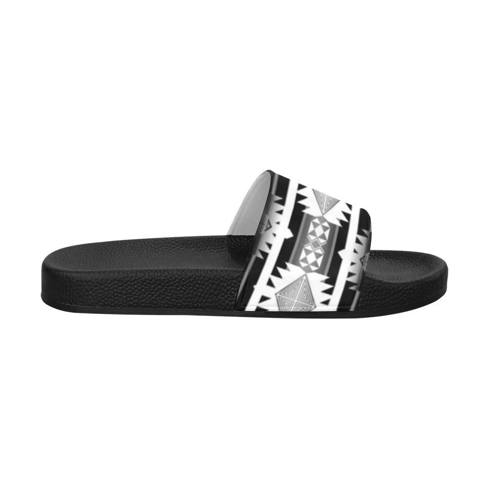 Okotoks Black and White Women's Slide Sandals (Model 057) Women's Slide Sandals (057) e-joyer