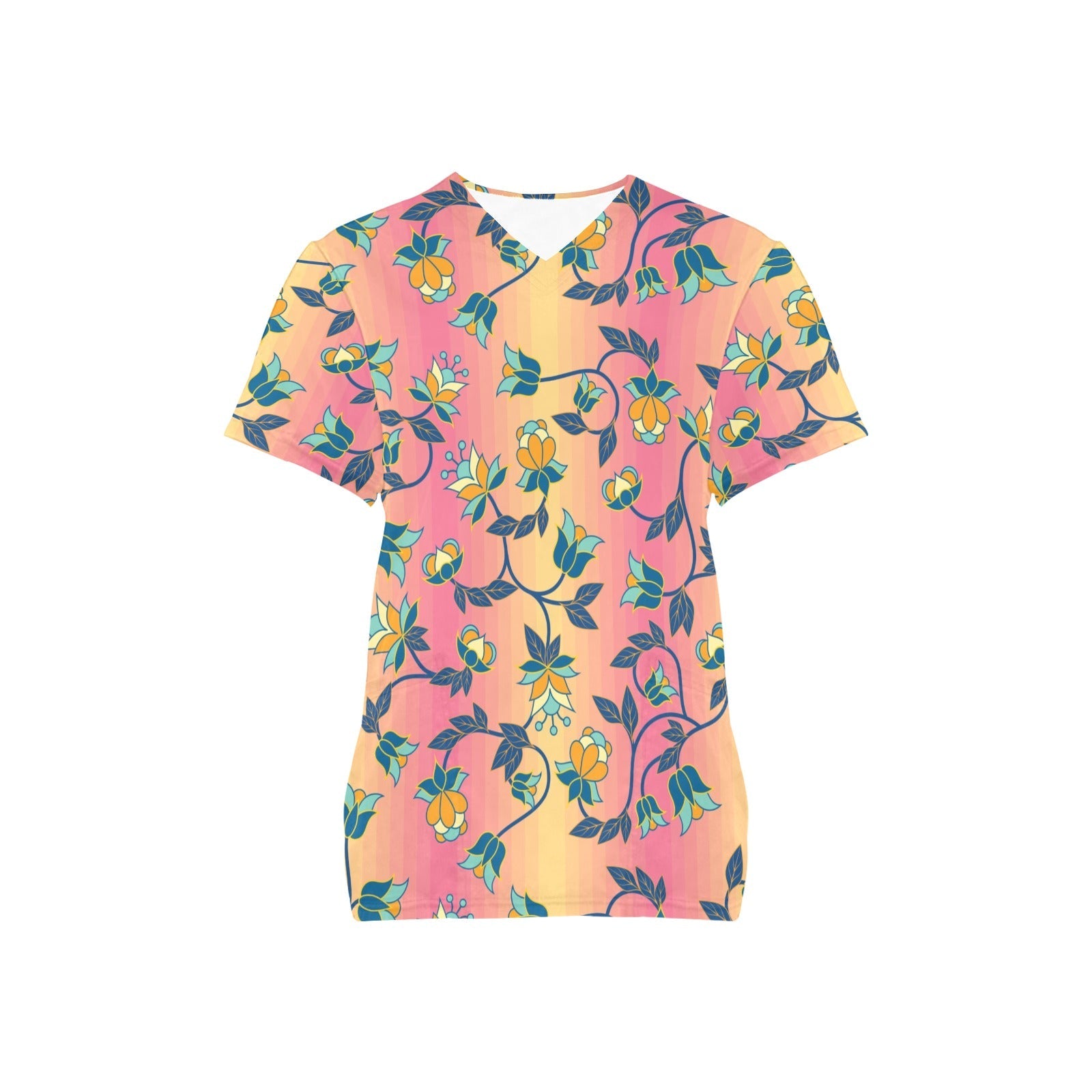 Orange Days All Over Print Scrub Top Scrub Top e-joyer