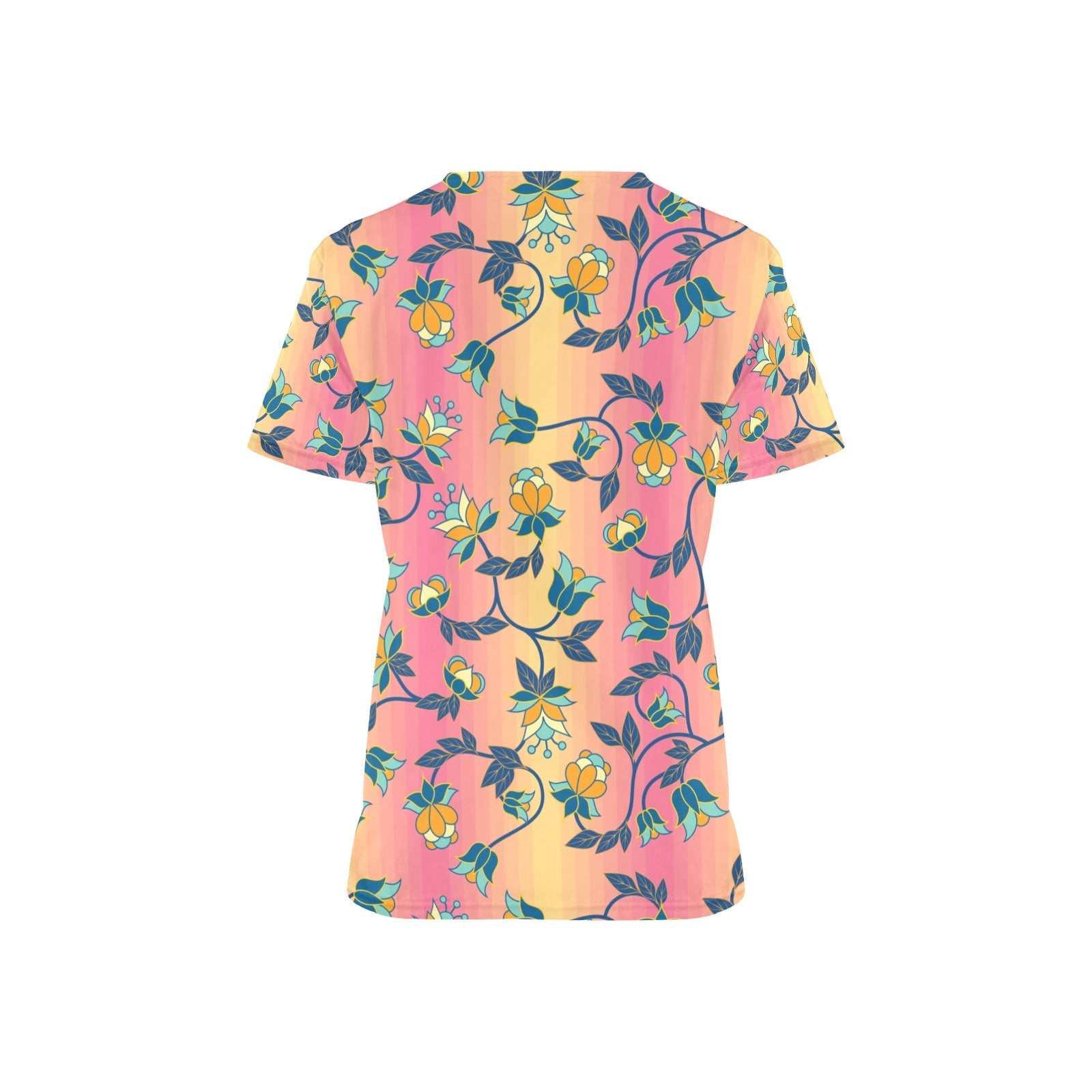 Orange Days All Over Print Scrub Top Scrub Top e-joyer