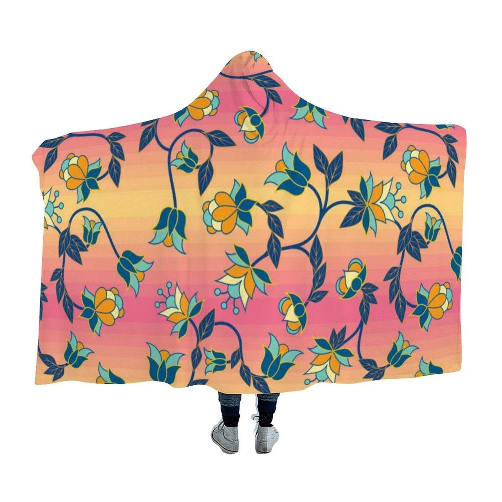 Orange Days Hooded Blanket blanket 49 Dzine