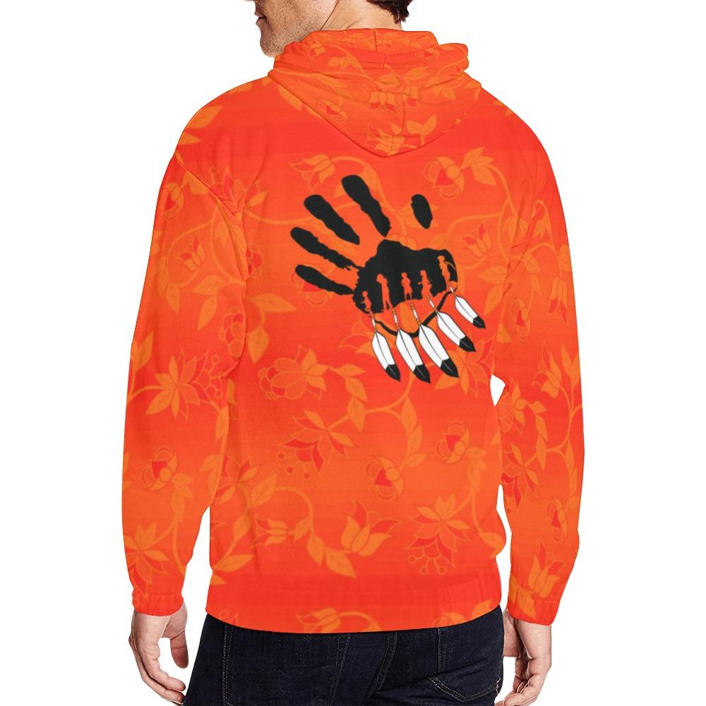 Orange Days Orange A feather for each All Over Print Full Zip Hoodie for Men (Model H14) All Over Print Full Zip Hoodie for Men (H14) e-joyer