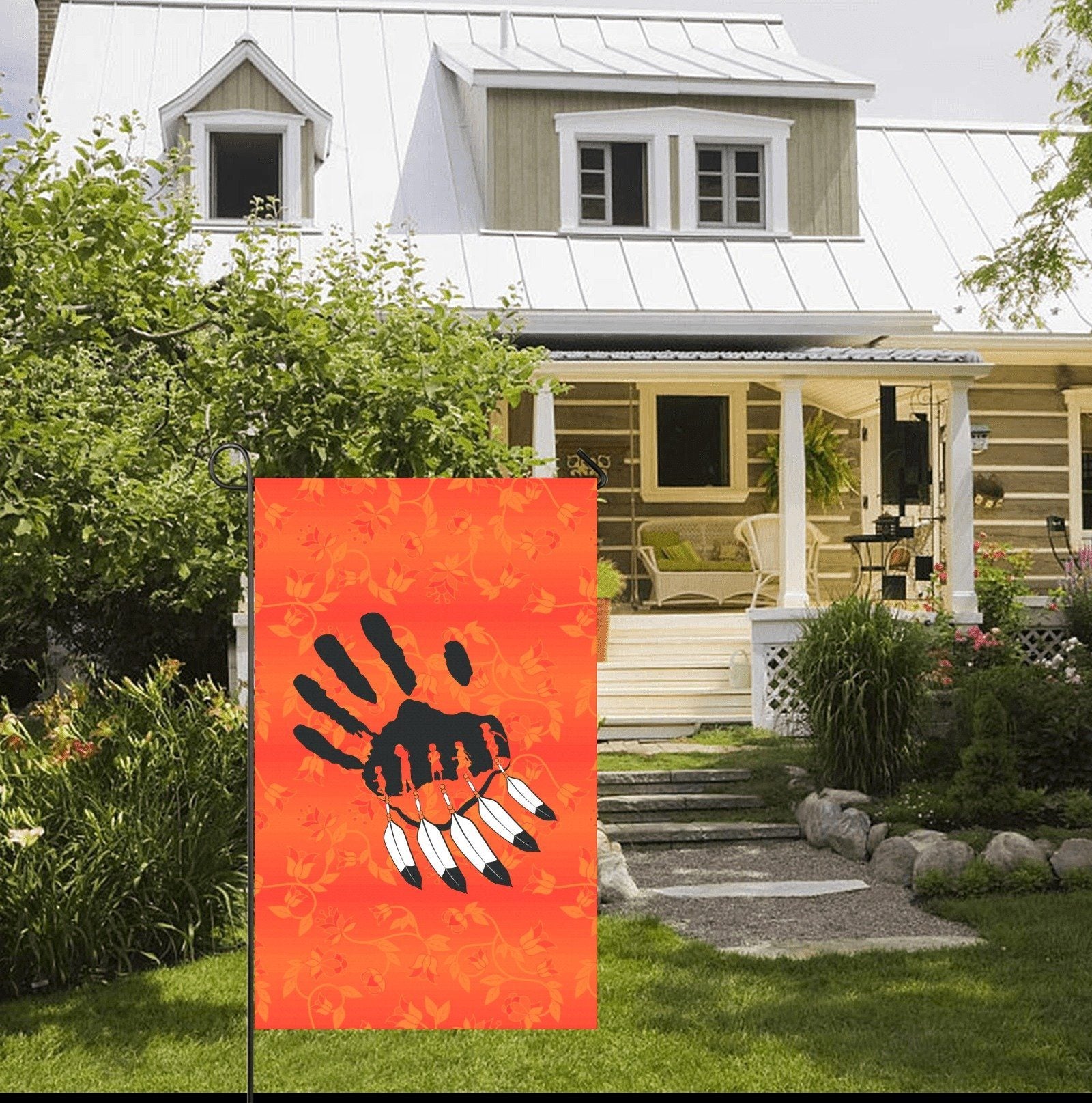 Orange Days Orange - A feather for Each Garden Flag 36''x60'' (Two Sides Printing) Garden Flag 36‘’x60‘’ (Two Sides) e-joyer