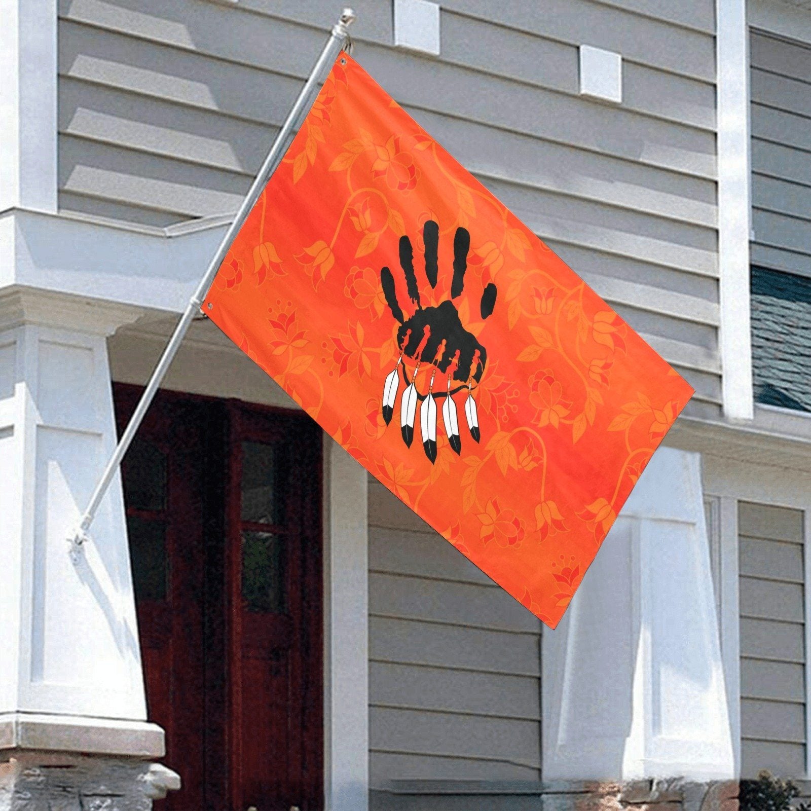 Orange Days Orange A feather for each Garden Flag 59"x35" Garden Flag 59"x35" e-joyer