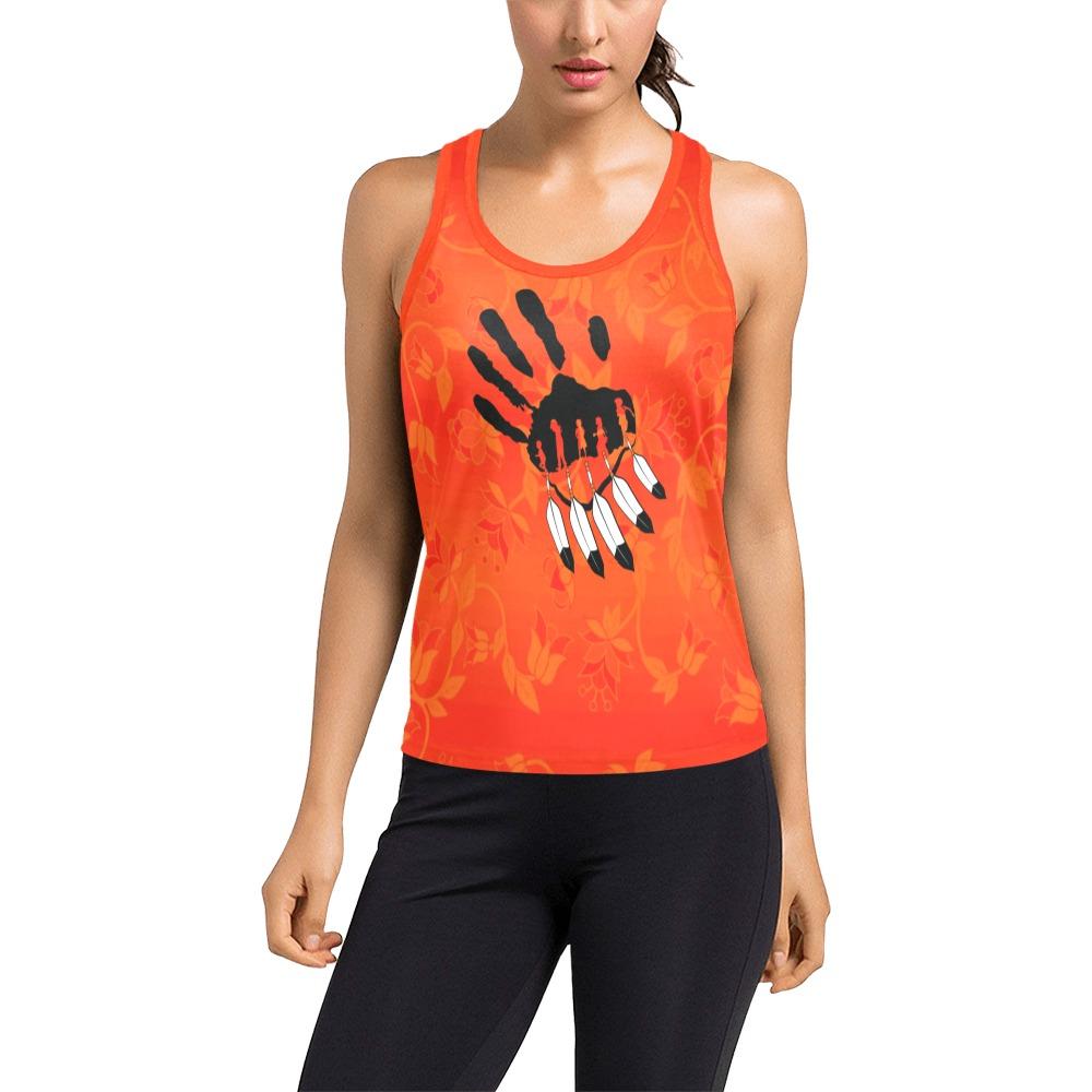 Orange Days Orange A feather for each Women's Racerback Tank Top (Model T60) Racerback Tank Top (T60) e-joyer