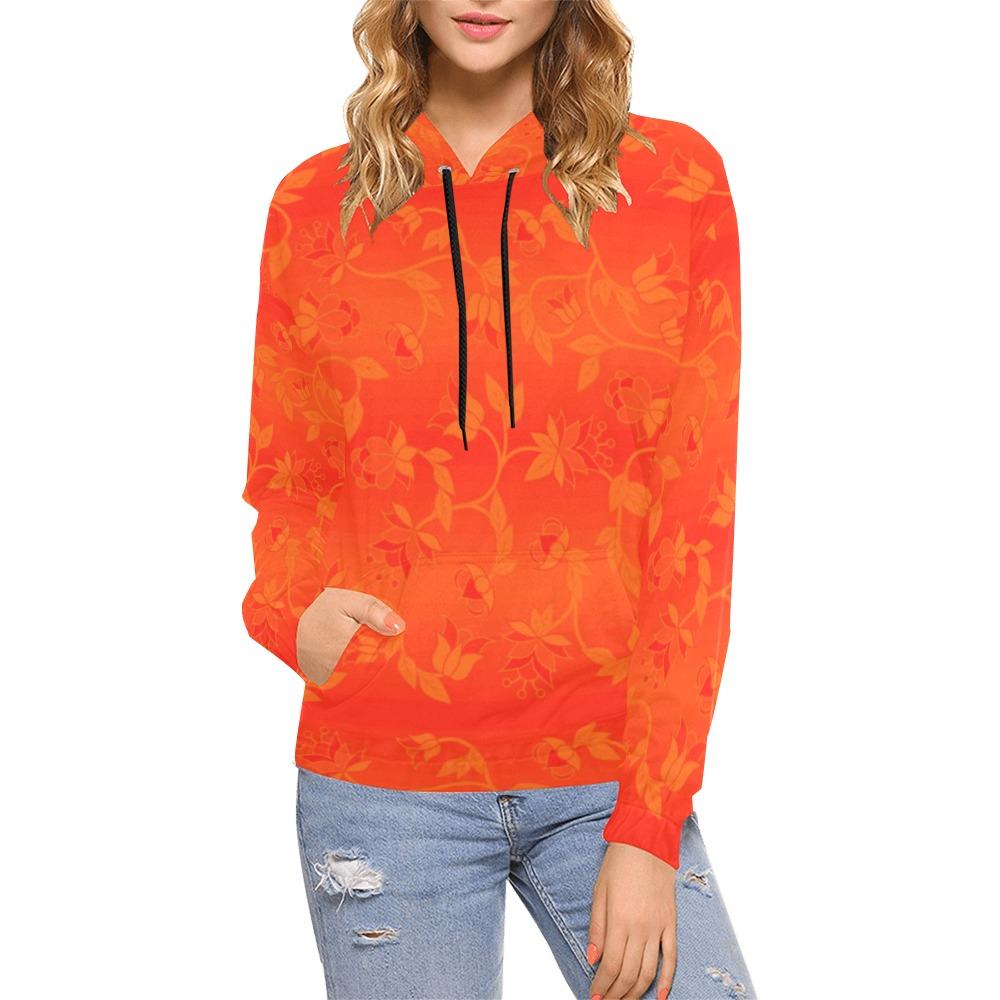 Orange Days Orange All Over Print Hoodie for Women (USA Size) (Model H13) All Over Print Hoodie for Women (H13) e-joyer