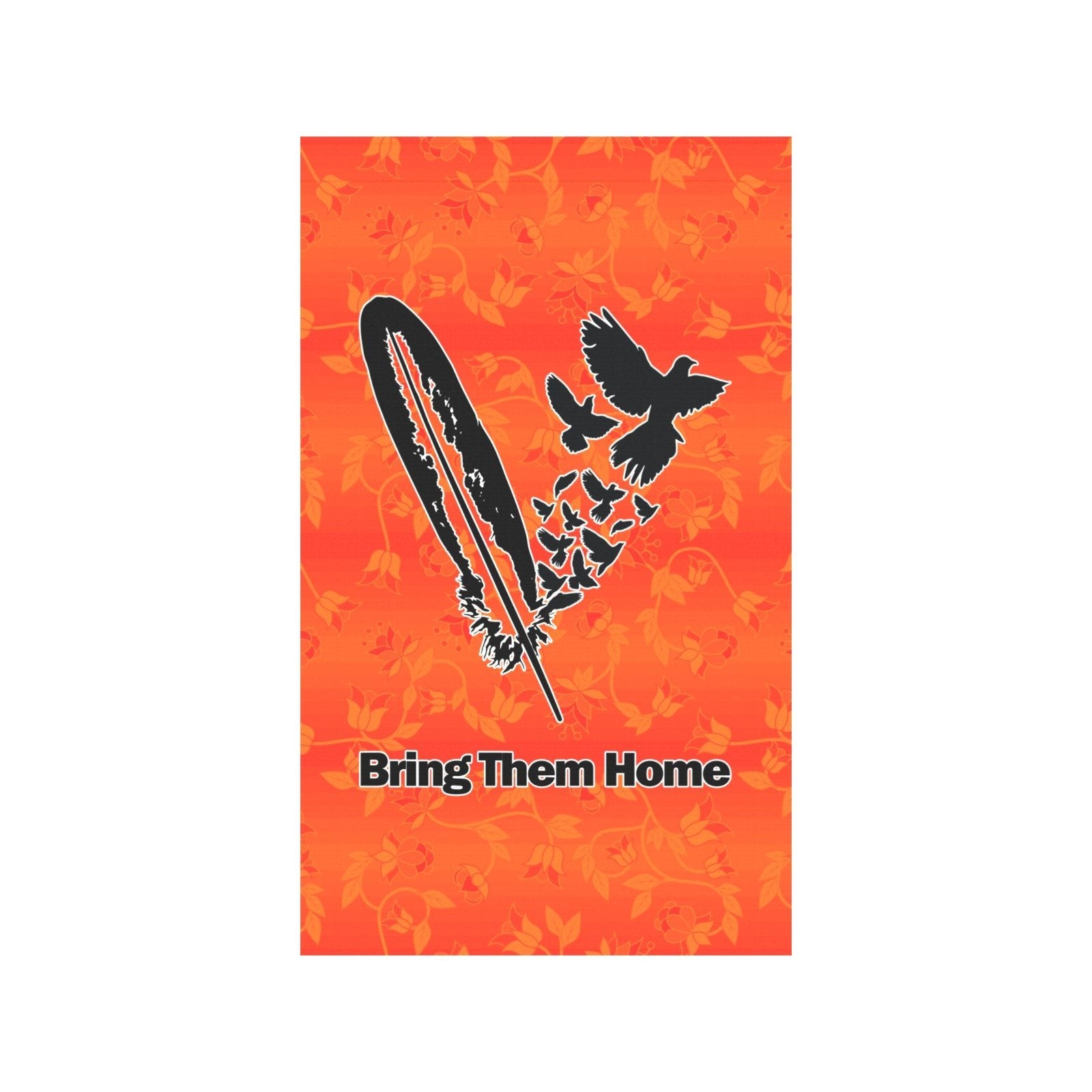 Orange Days Orange - Bring Them Home Feather with Doves Garden Flag 36''x60'' (Two Sides Printing) Garden Flag 36‘’x60‘’ (Two Sides) e-joyer