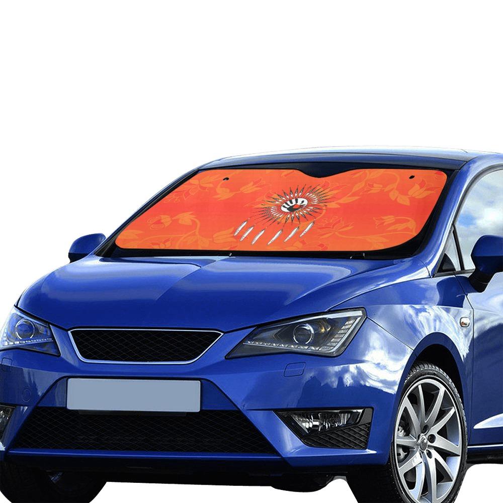 Orange Days Orange Feather Directions Car Sun Shade 55"x30" Car Sun Shade e-joyer