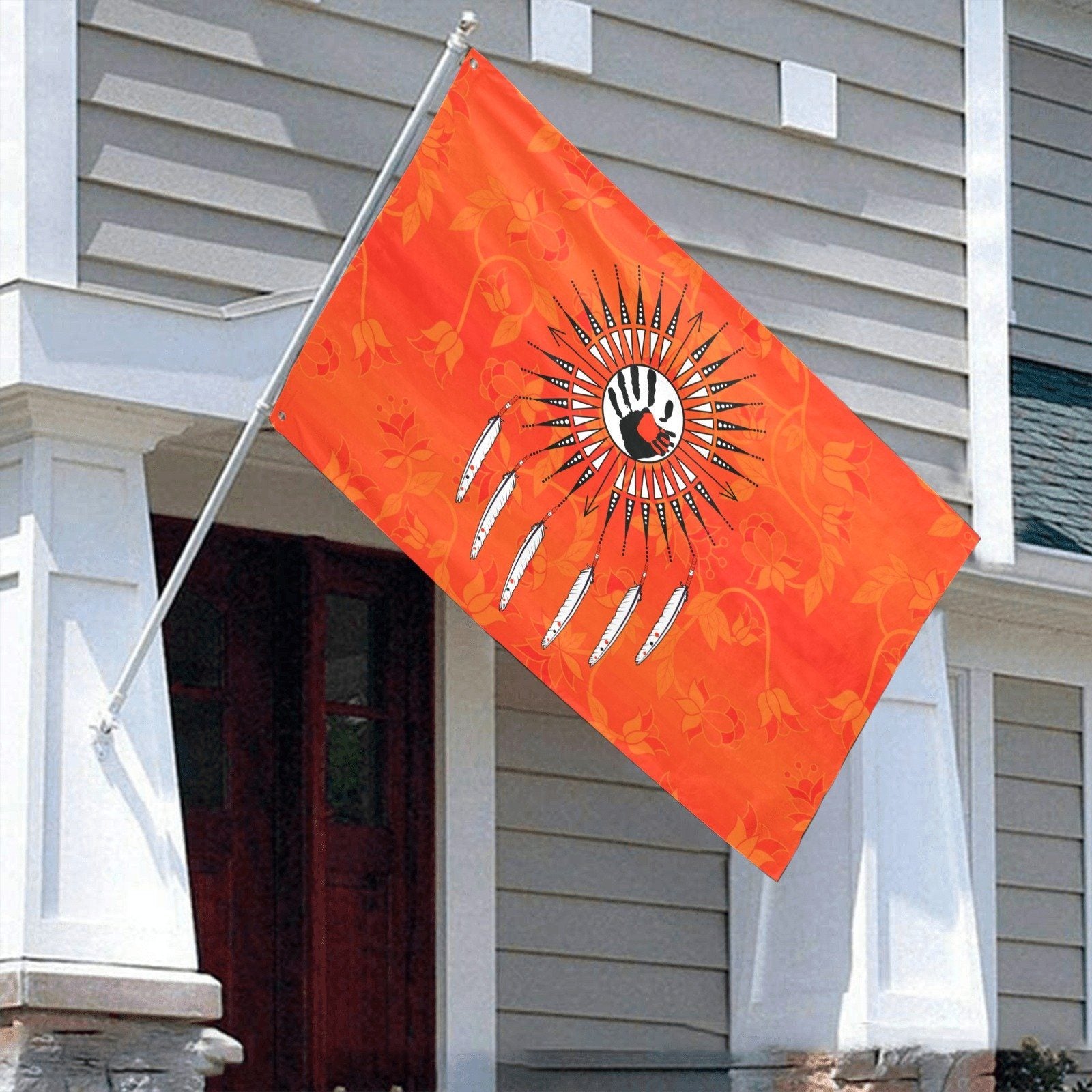 Orange Days Orange Feather Directions Garden Flag 70"x47" Garden Flag 70"x47" e-joyer