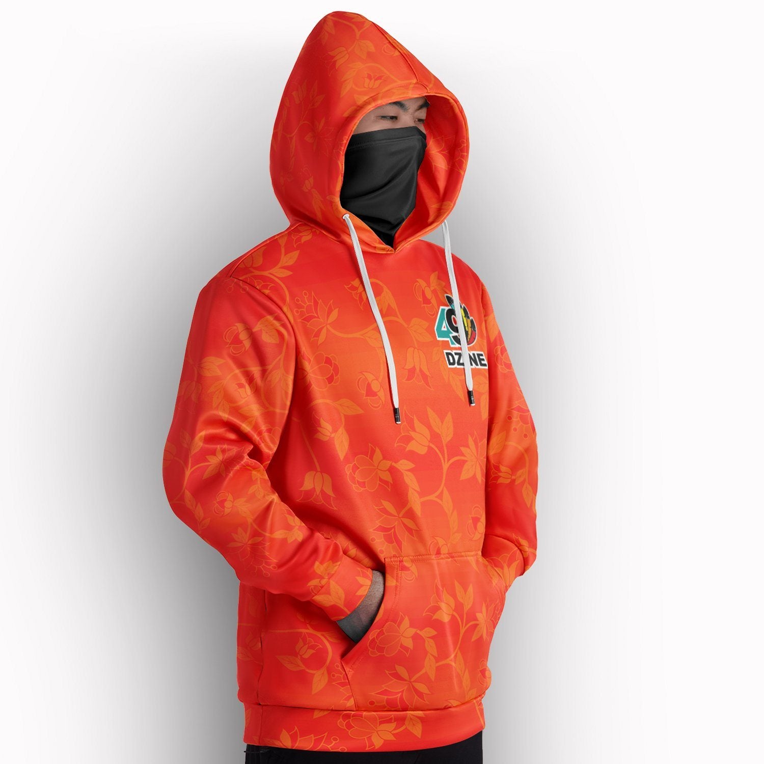 Orange Days - Orange Hoodie with Face Cover Hoodie with Face Cover Herman