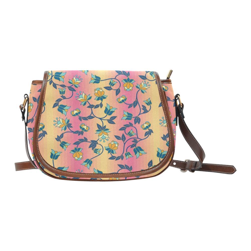 Orange Days Saddle Bag/Small (Model 1649) Full Customization Saddle Bag/Small (Full Customization) e-joyer