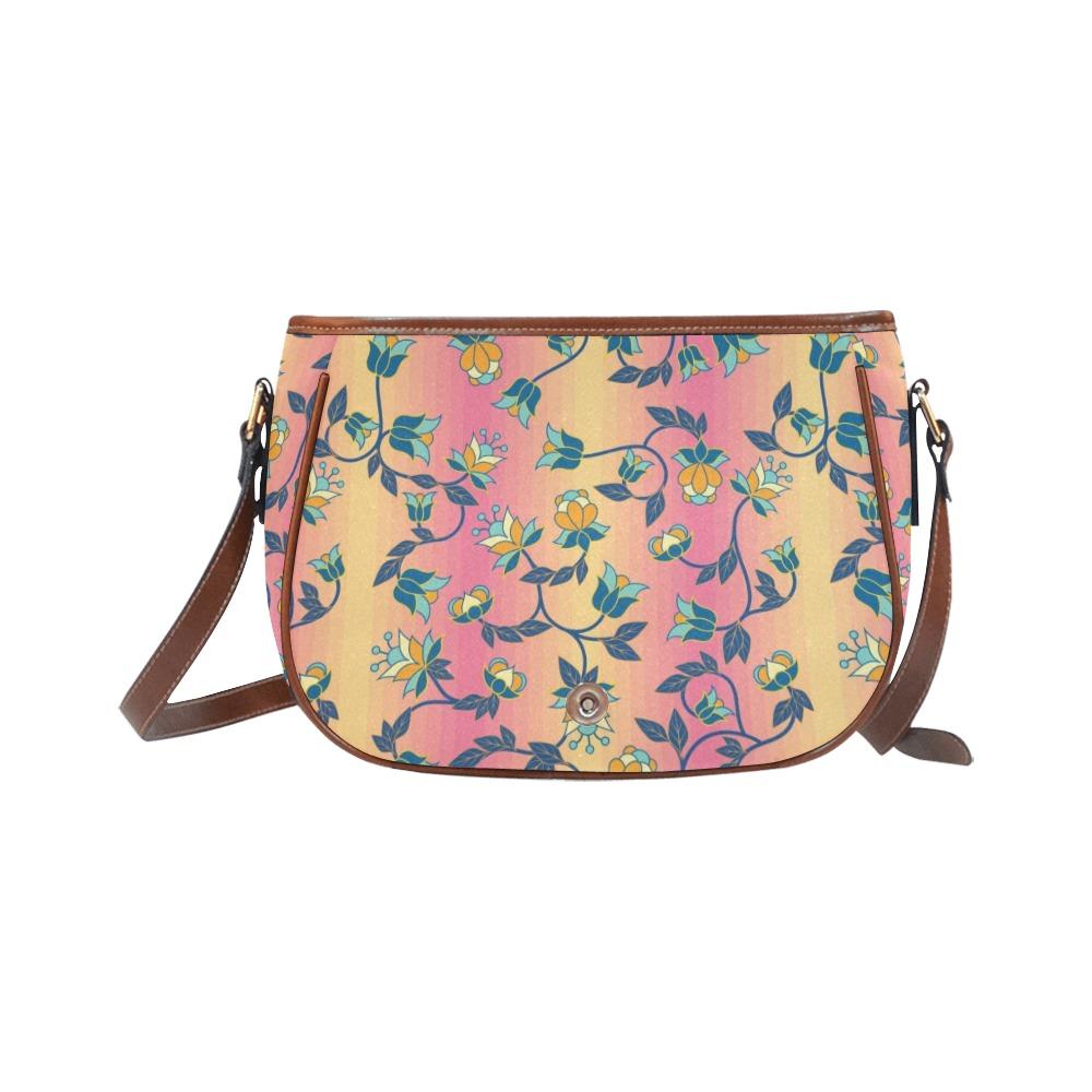Orange Days Saddle Bag/Small (Model 1649) Full Customization Saddle Bag/Small (Full Customization) e-joyer