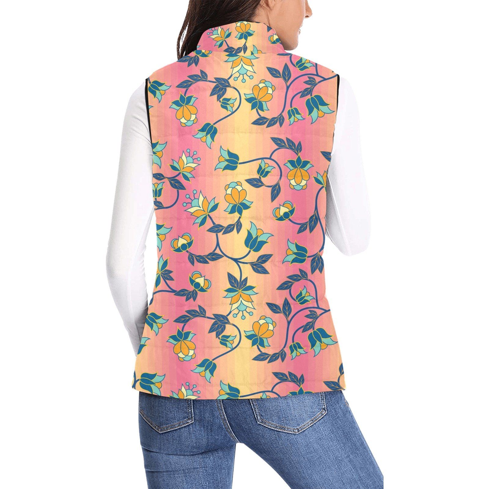 Orange Days Women's Padded Vest Jacket (Model H44) Women's Padded Vest Jacket (H44) e-joyer