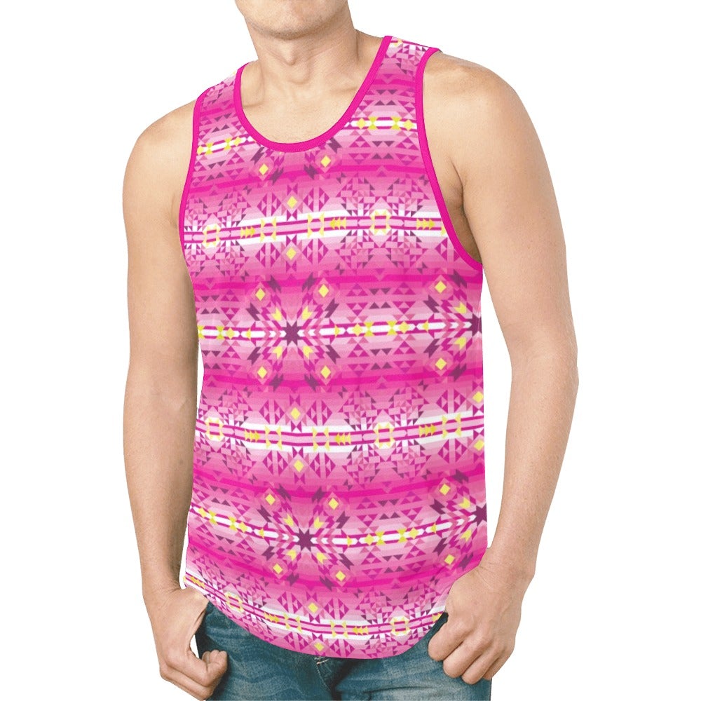 Pink Star New All Over Print Tank Top for Men (Model T46) tank top e-joyer