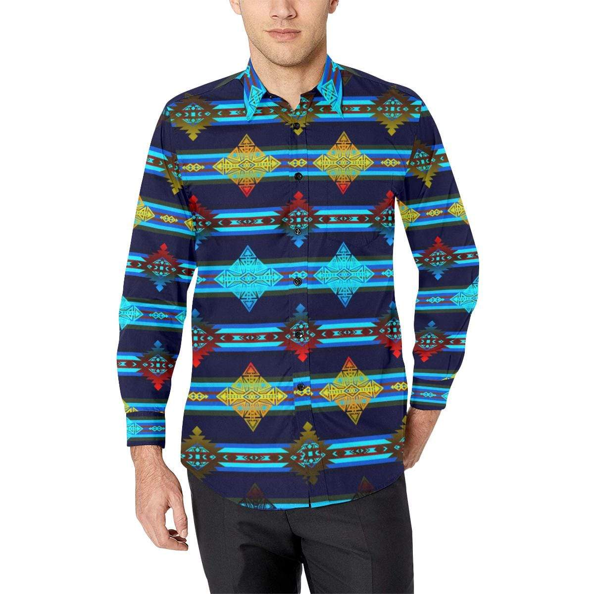 Plateau Night Men's All Over Print Casual Dress Shirt (Model T61) Men's Dress Shirt (T61) e-joyer