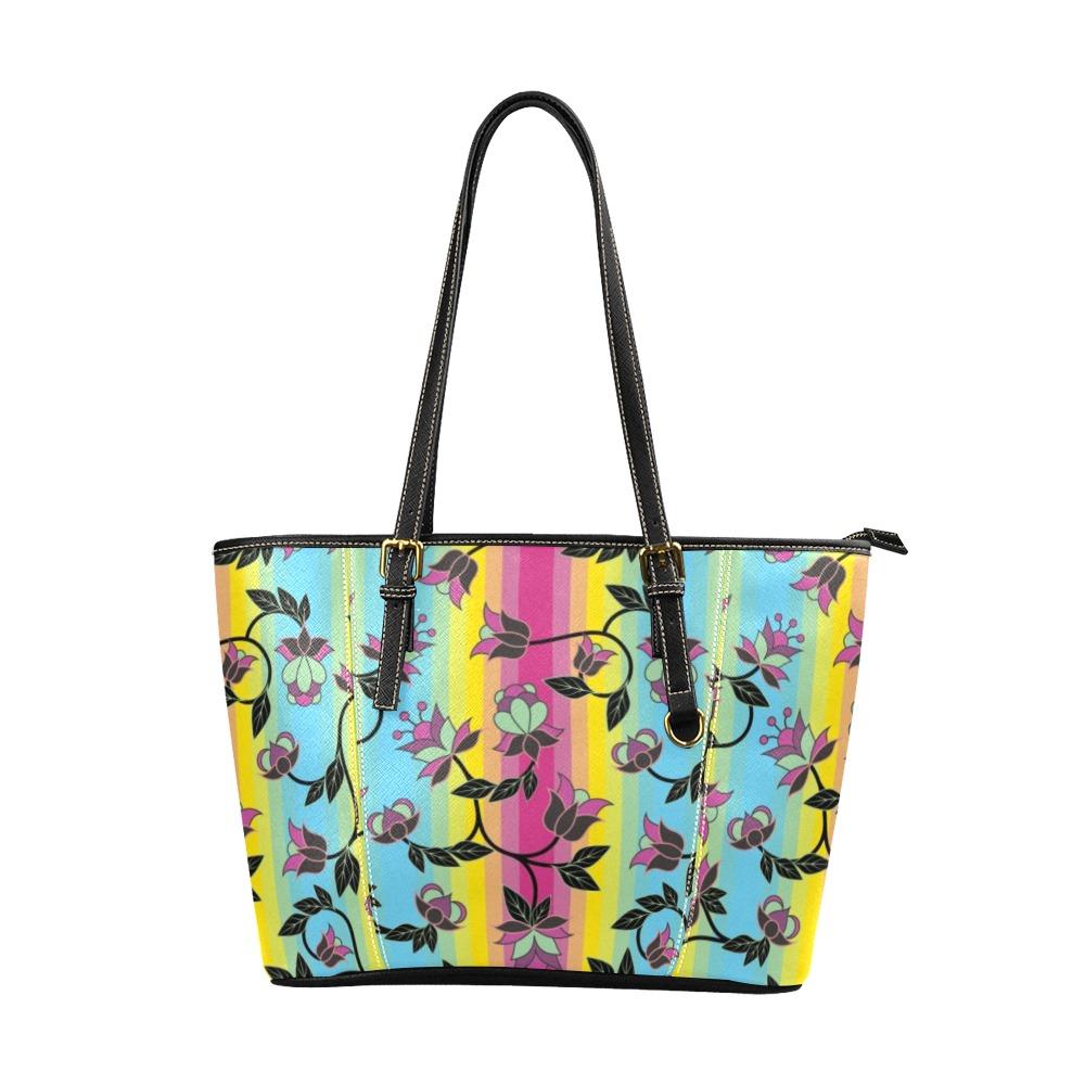 Powwow Carnival Leather Tote Bag/Large (Model 1640) Leather Tote Bag (1640) e-joyer