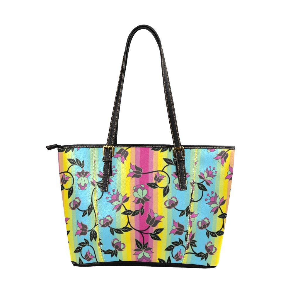 Powwow Carnival Leather Tote Bag/Large (Model 1640) Leather Tote Bag (1640) e-joyer