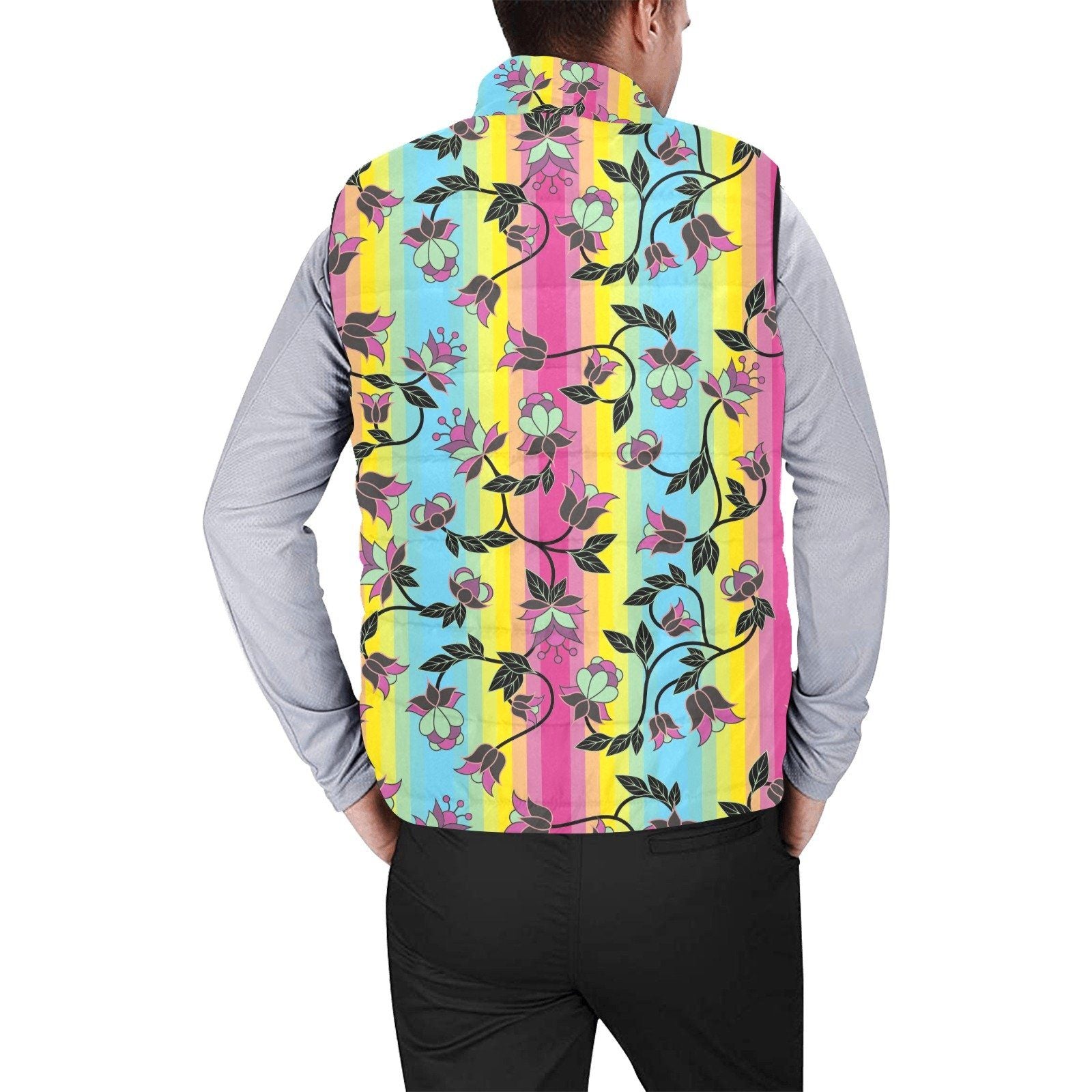 Powwow Carnival Men's Padded Vest Jacket (Model H44) Men's Padded Vest Jacket (H44) e-joyer