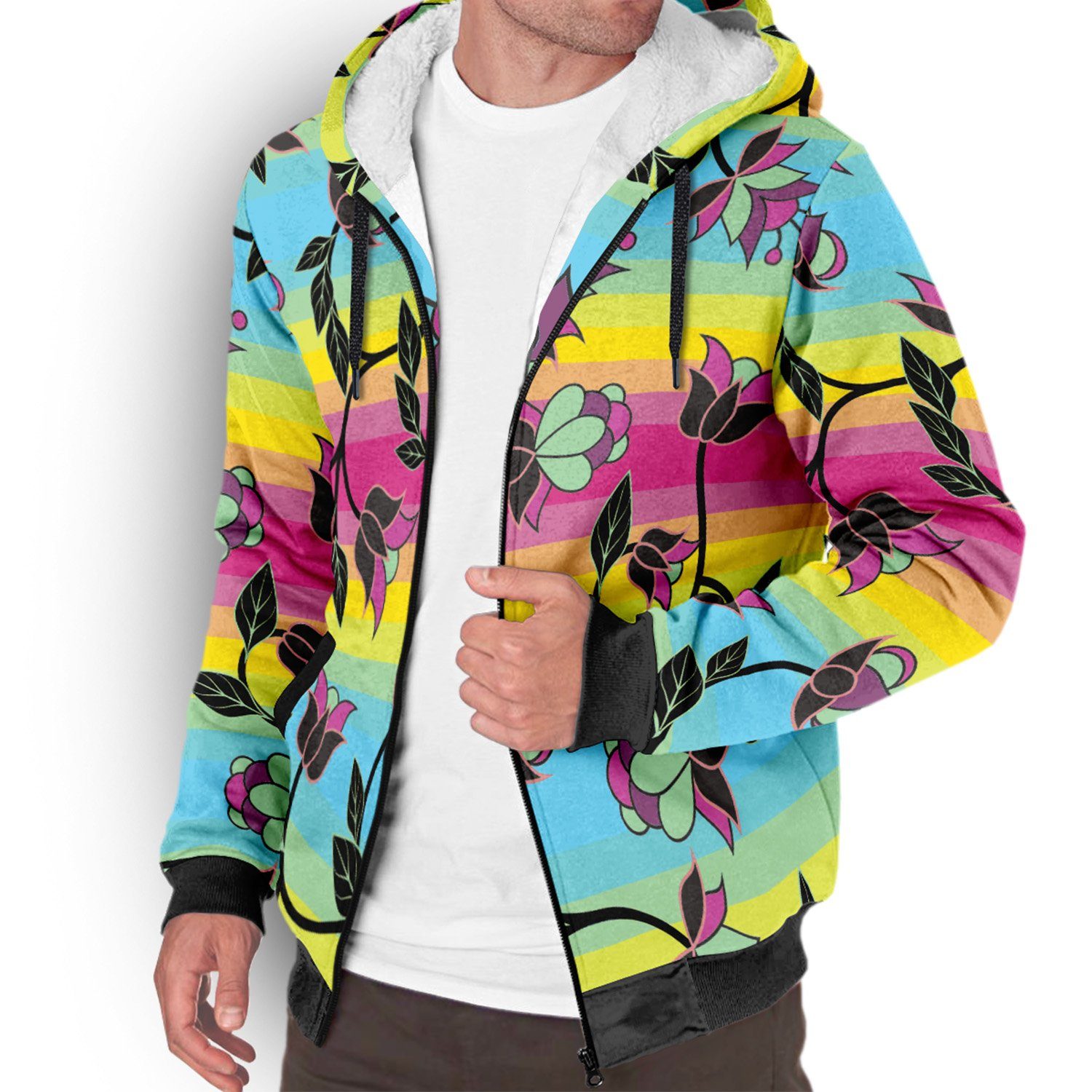 Powwow Carnival Sherpa Hoodie hoodie Herman