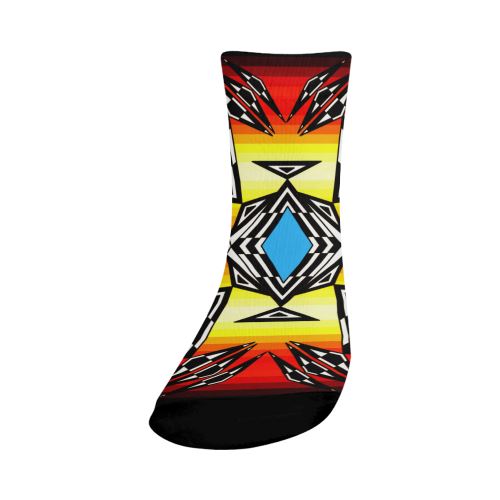 Prairie Fire Medicine Wheel Crew Socks Crew Socks e-joyer