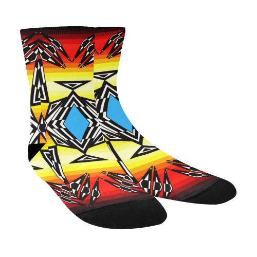 Prairie Fire Medicine Wheel Crew Socks Crew Socks e-joyer
