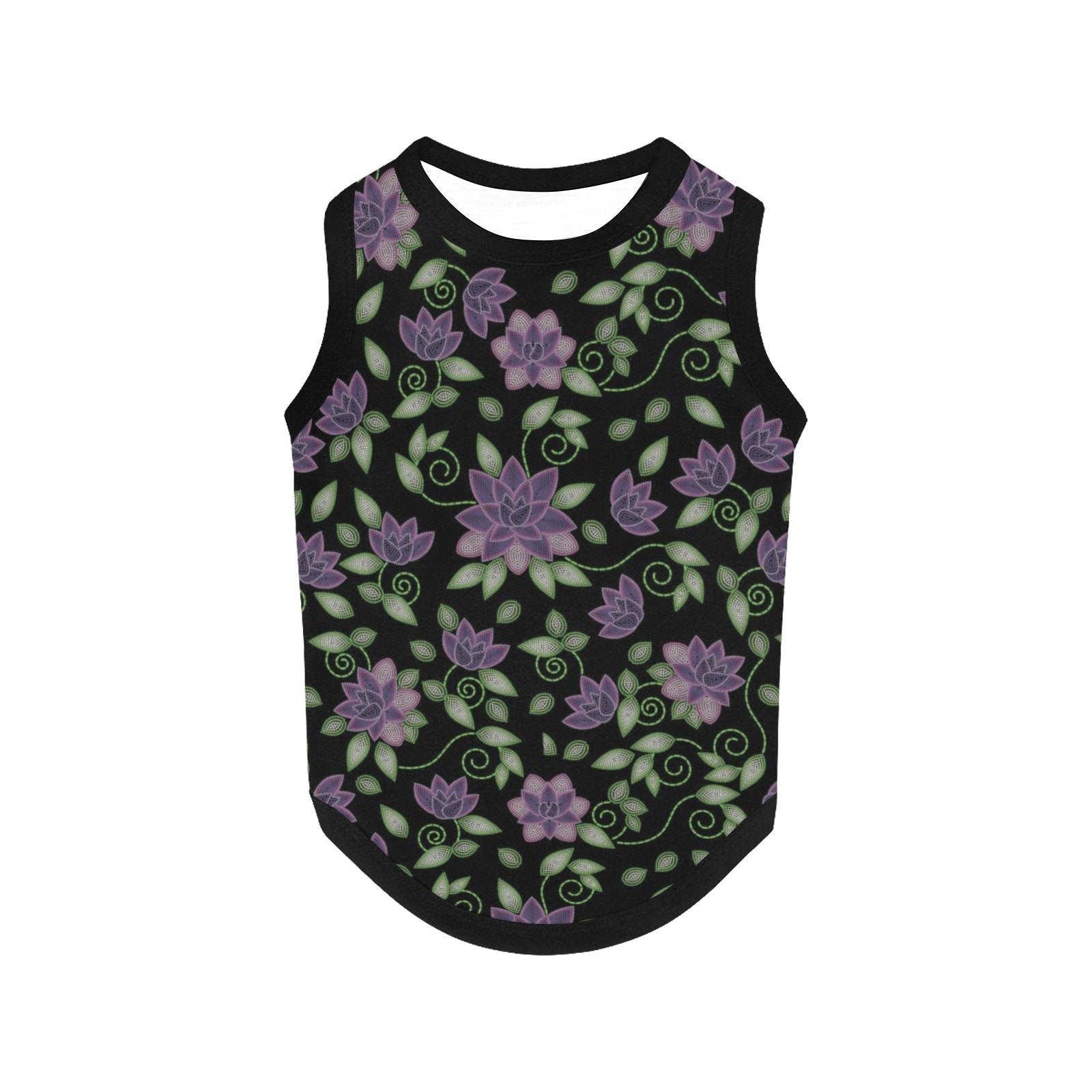 Purple Beaded Rose All Over Print Pet Tank Top Pet Tank Top e-joyer