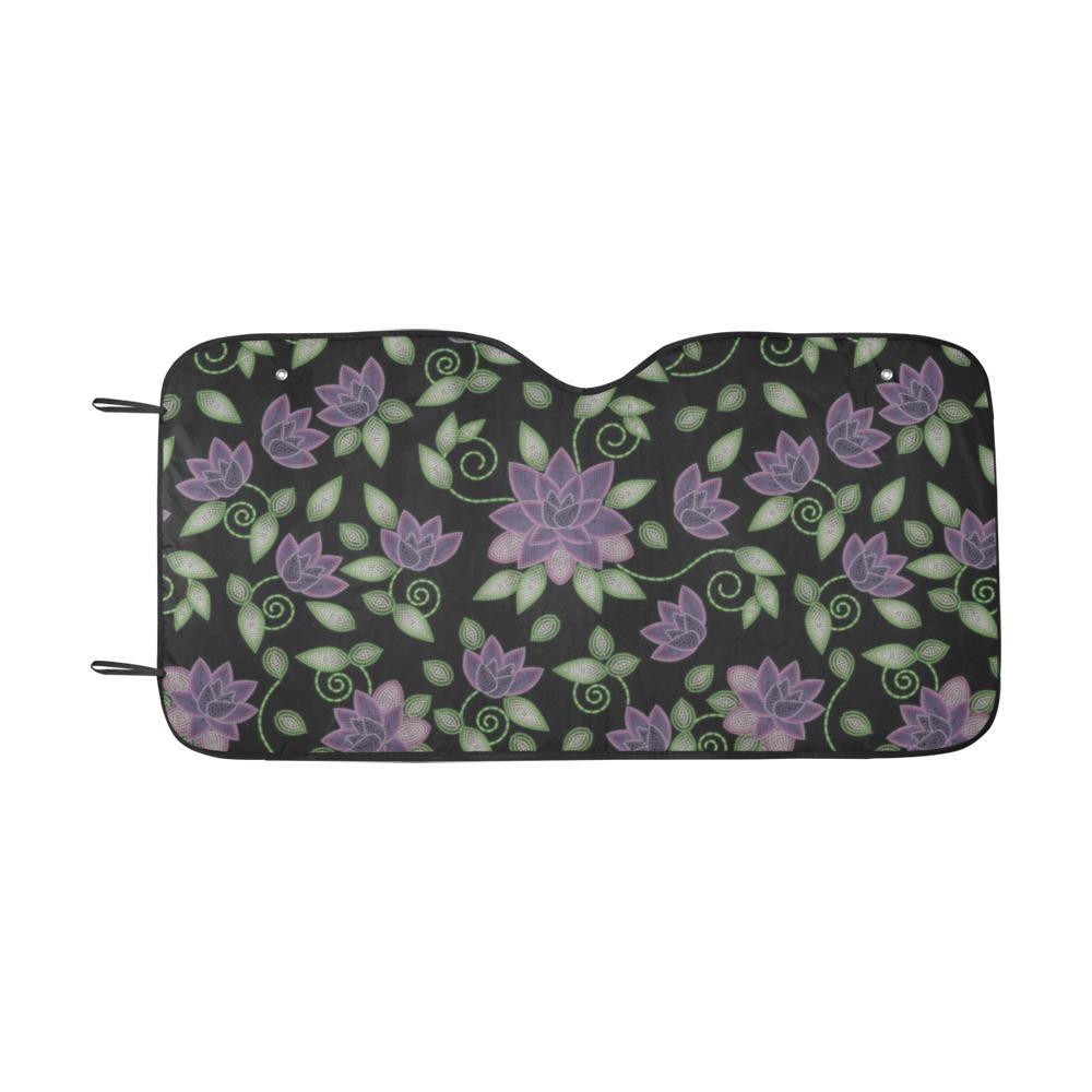 Purple Beaded Rose Car Sun Shade 55"x30" Car Sun Shade e-joyer