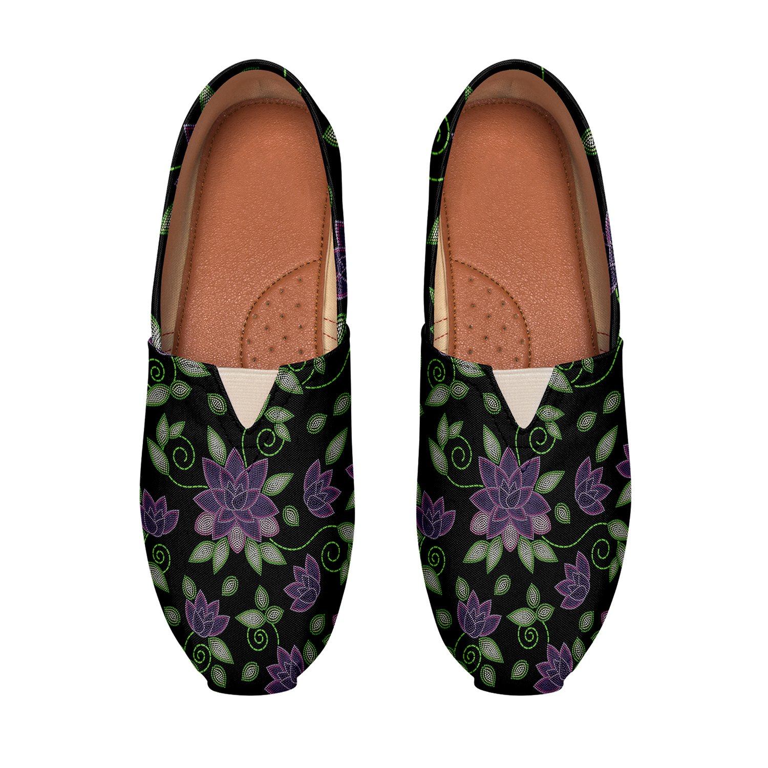 Purple Beaded Rose Casual Unisex Slip On Shoe Herman