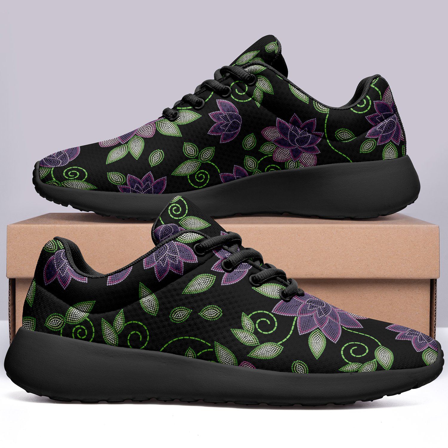 Purple Beaded Rose Ikkaayi Sport Sneakers ikkaayi Herman