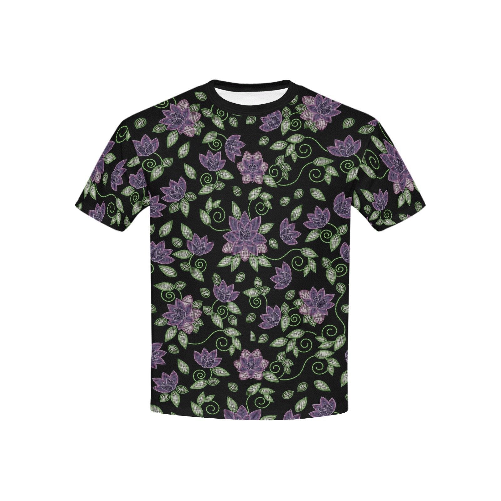 Purple Beaded Rose Kids' All Over Print T-shirt (USA Size) (Model T40) All Over Print T-shirt for Kid (T40) e-joyer