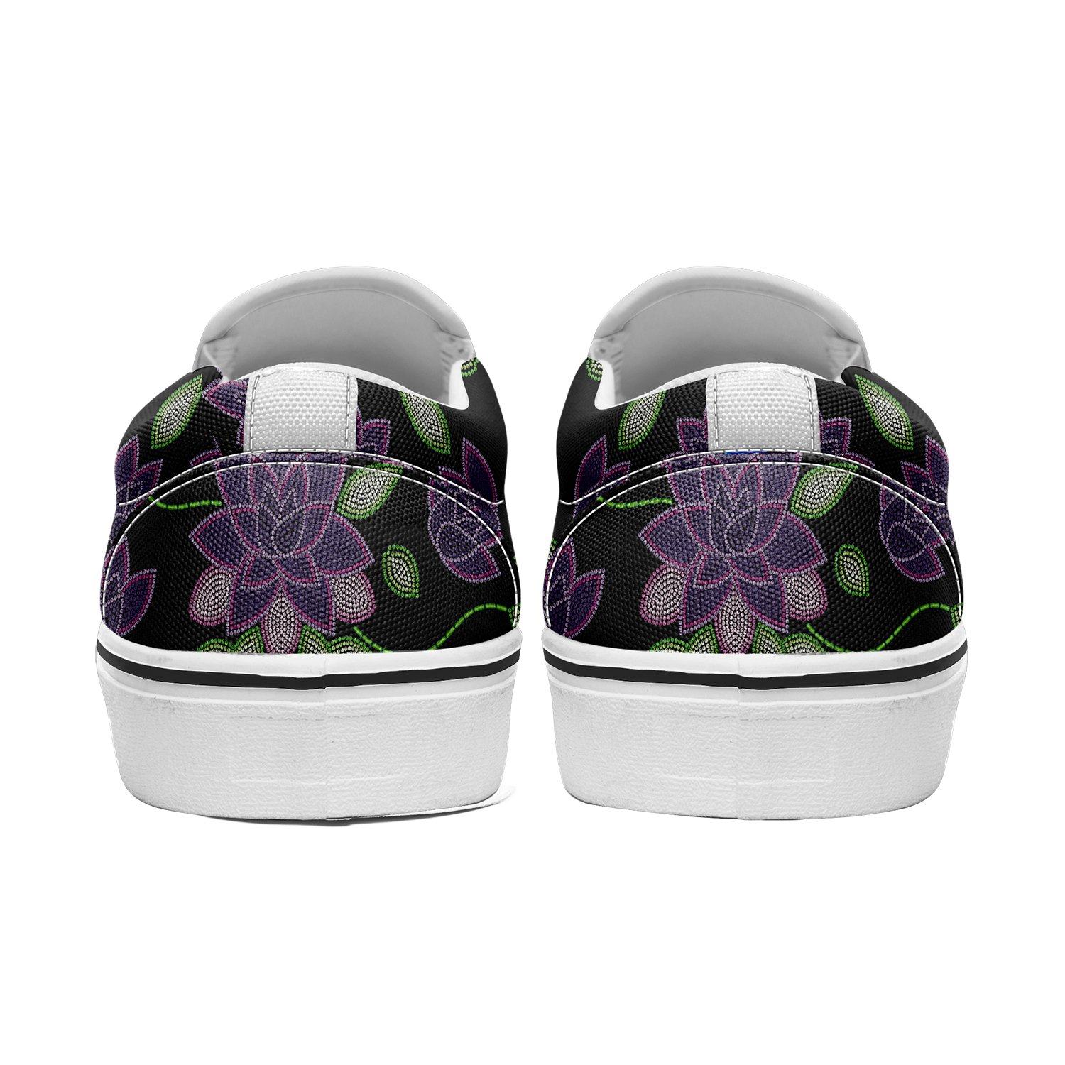 Purple Beaded Rose Otoyimm Kid's Canvas Slip On Shoes otoyimm Herman