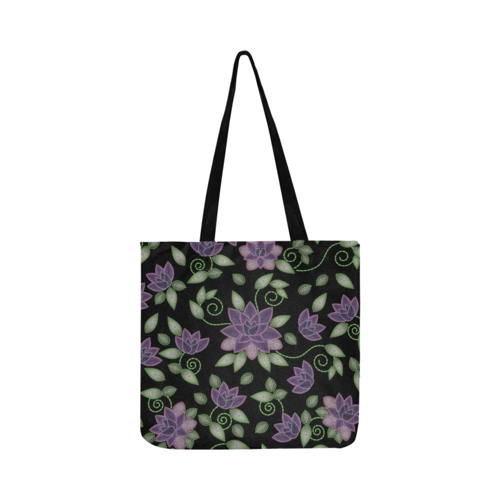Purple Beaded Rose Reusable Shopping Bag Model 1660 (Two sides) Shopping Tote Bag (1660) e-joyer