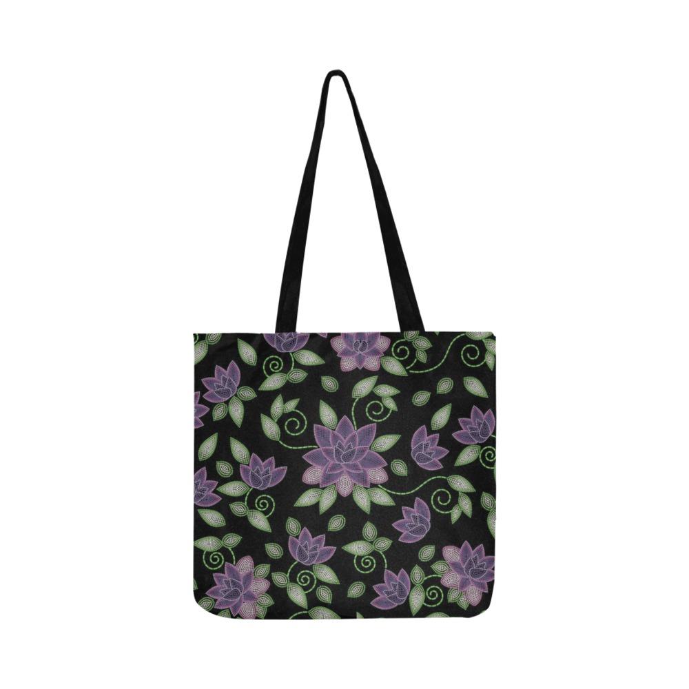 Purple Beaded Rose Reusable Shopping Bag Model 1660 (Two sides) Shopping Tote Bag (1660) e-joyer